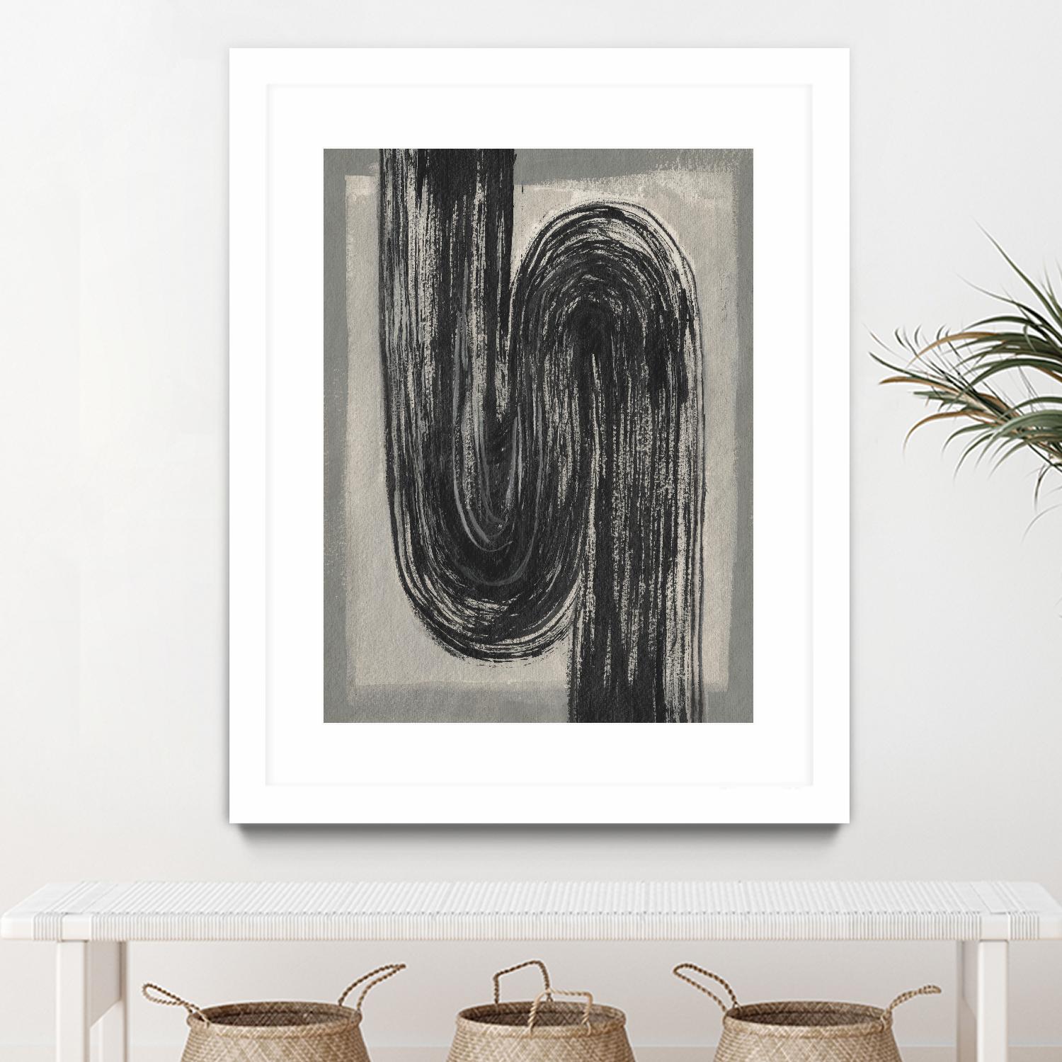 Grey Linear Path II by Jennifer Goldberger on GIANT ART - beige abstract abstract