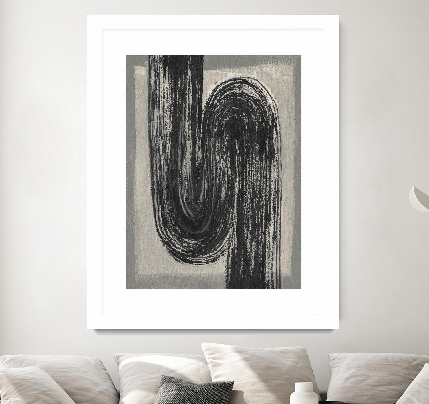 Grey Linear Path II by Jennifer Goldberger on GIANT ART - beige abstract abstract