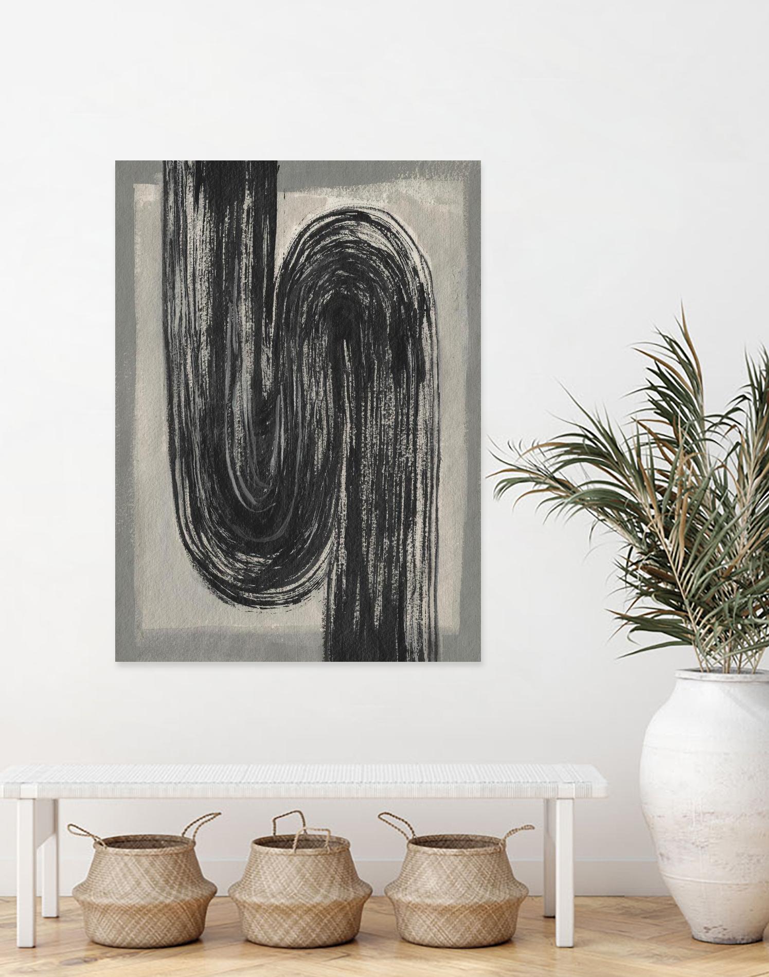 Grey Linear Path II by Jennifer Goldberger on GIANT ART - beige abstract abstract