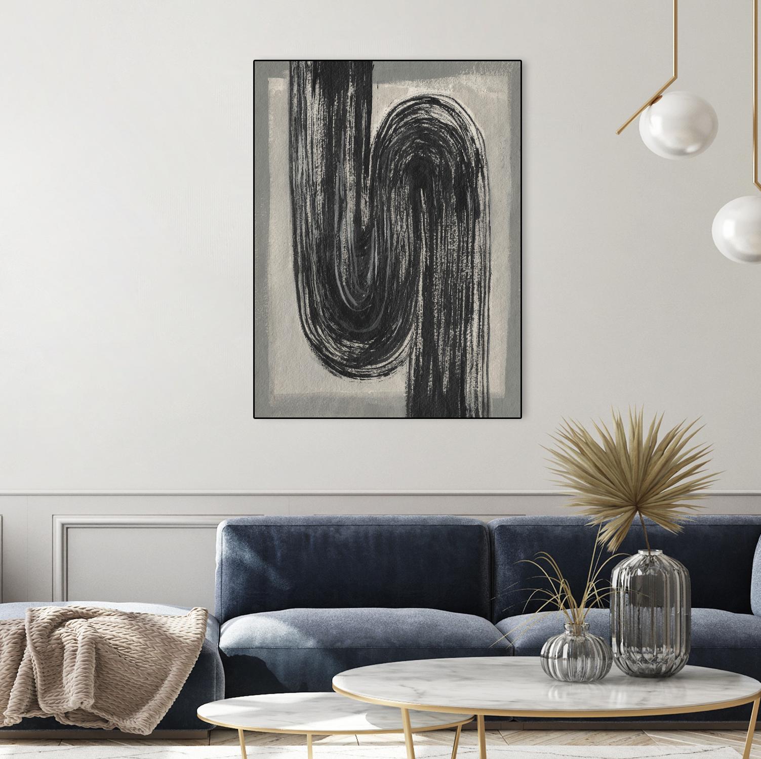 Grey Linear Path II by Jennifer Goldberger on GIANT ART - beige abstract abstract