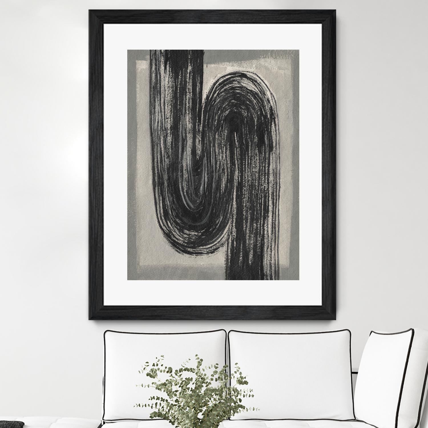 Grey Linear Path II by Jennifer Goldberger on GIANT ART - beige abstract abstract
