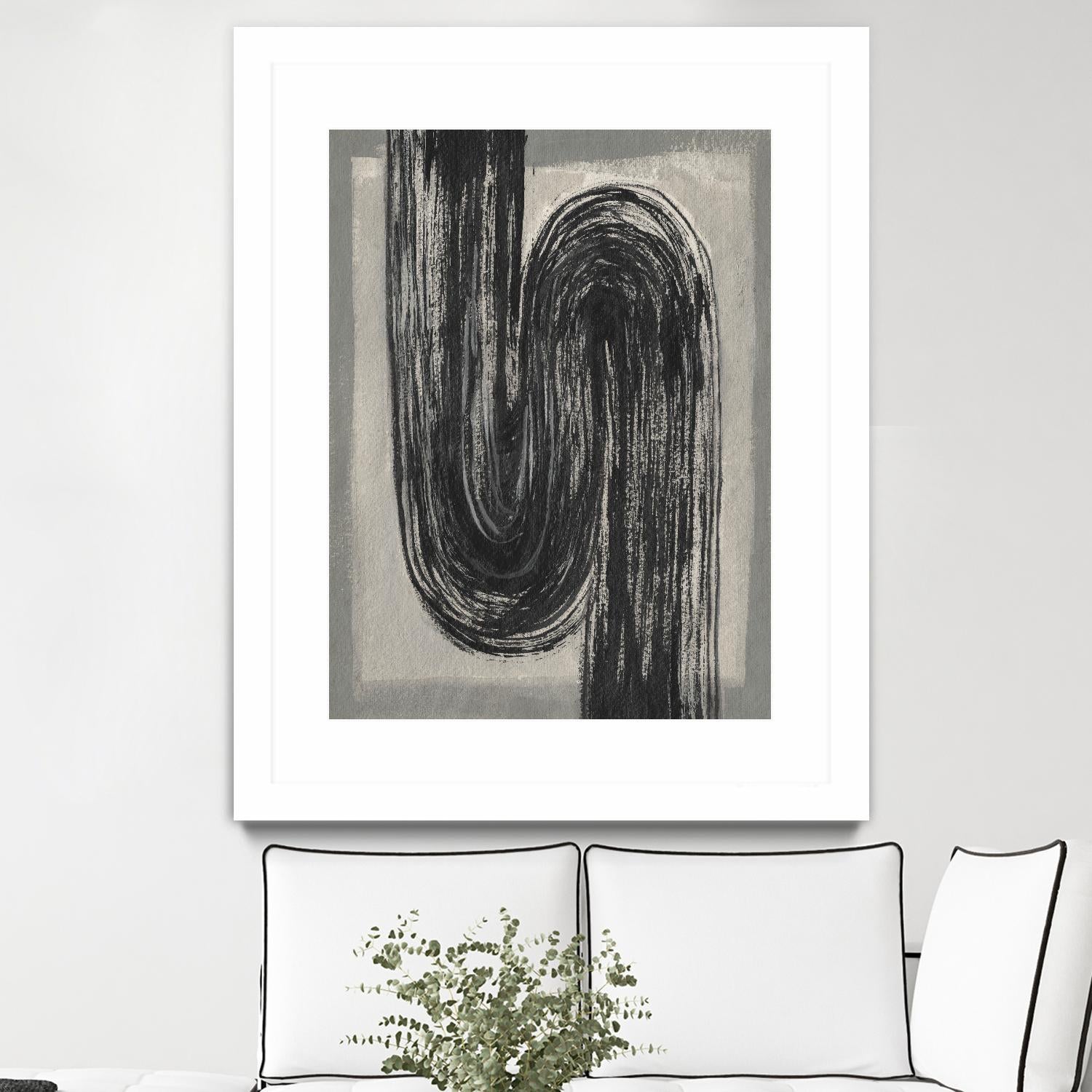 Grey Linear Path II by Jennifer Goldberger on GIANT ART - beige abstract abstract