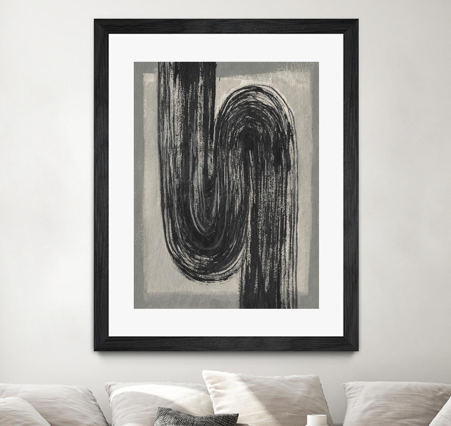 Grey Linear Path II by Jennifer Goldberger on GIANT ART - beige abstract abstract