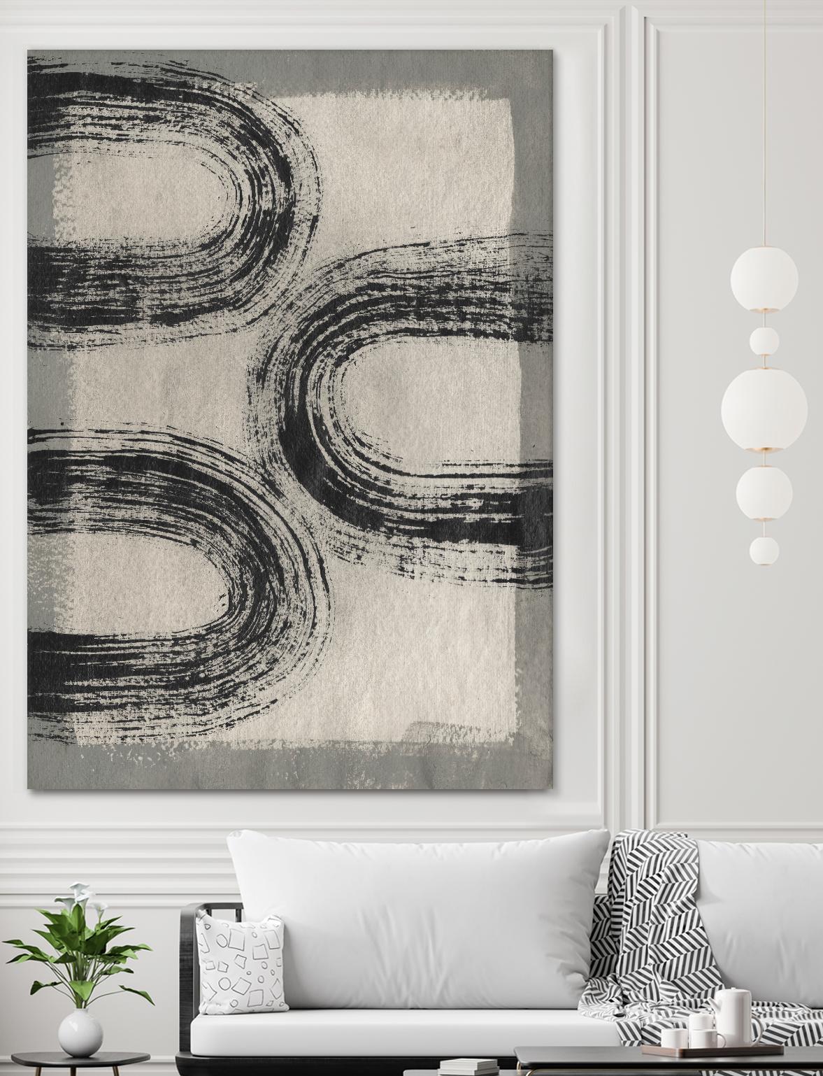 Grey Linear Path III by Jennifer Goldberger on GIANT ART - beige abstract abstract