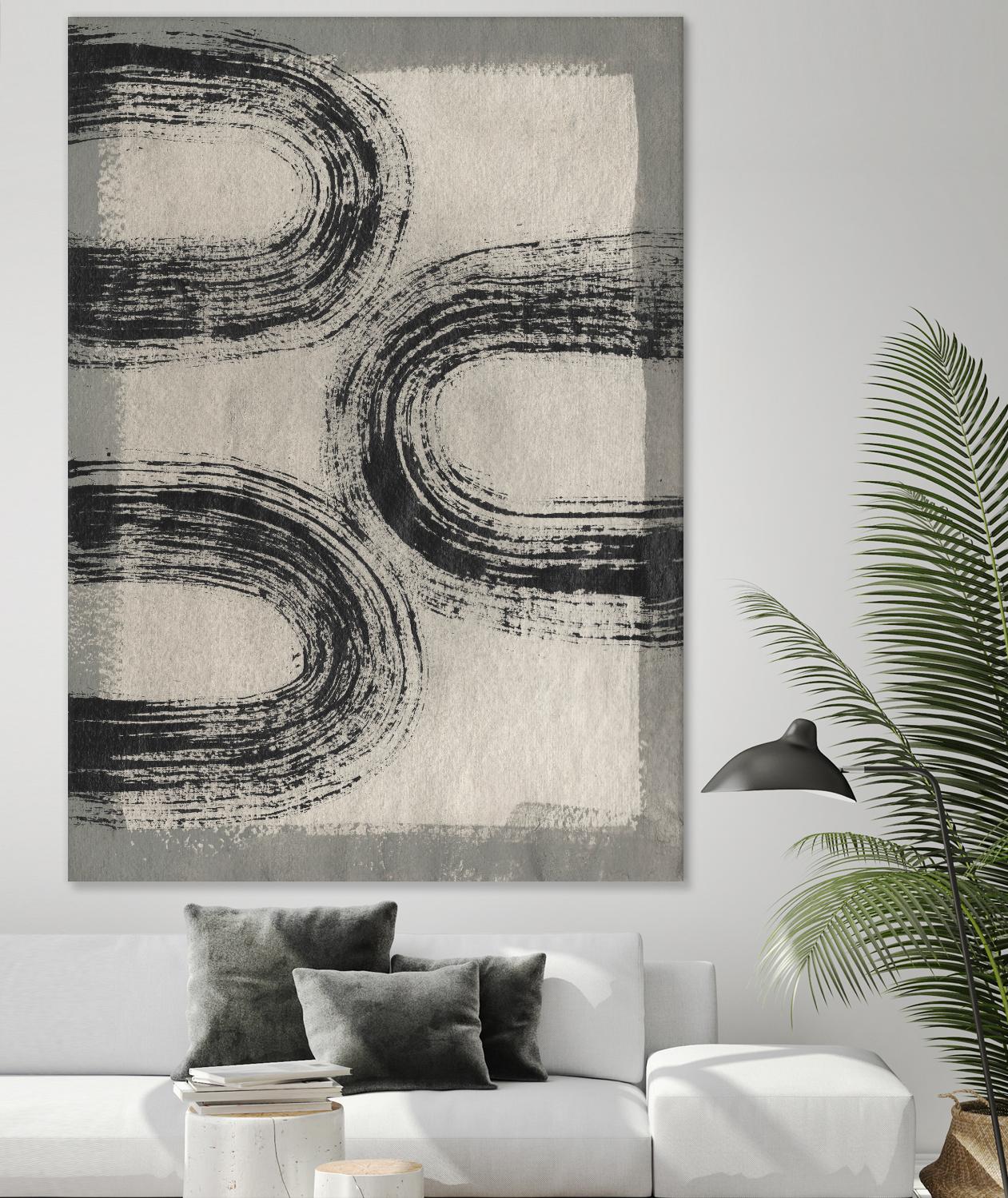 Grey Linear Path III by Jennifer Goldberger on GIANT ART - beige abstract abstract
