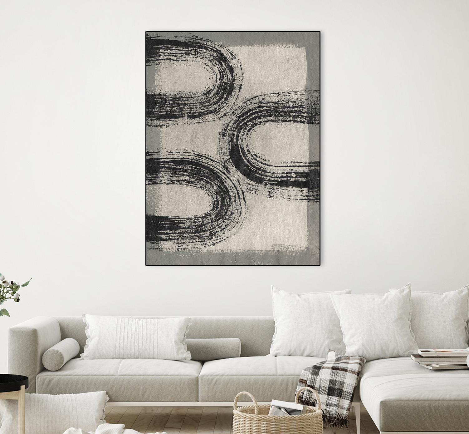 Grey Linear Path III by Jennifer Goldberger on GIANT ART - beige abstract abstract