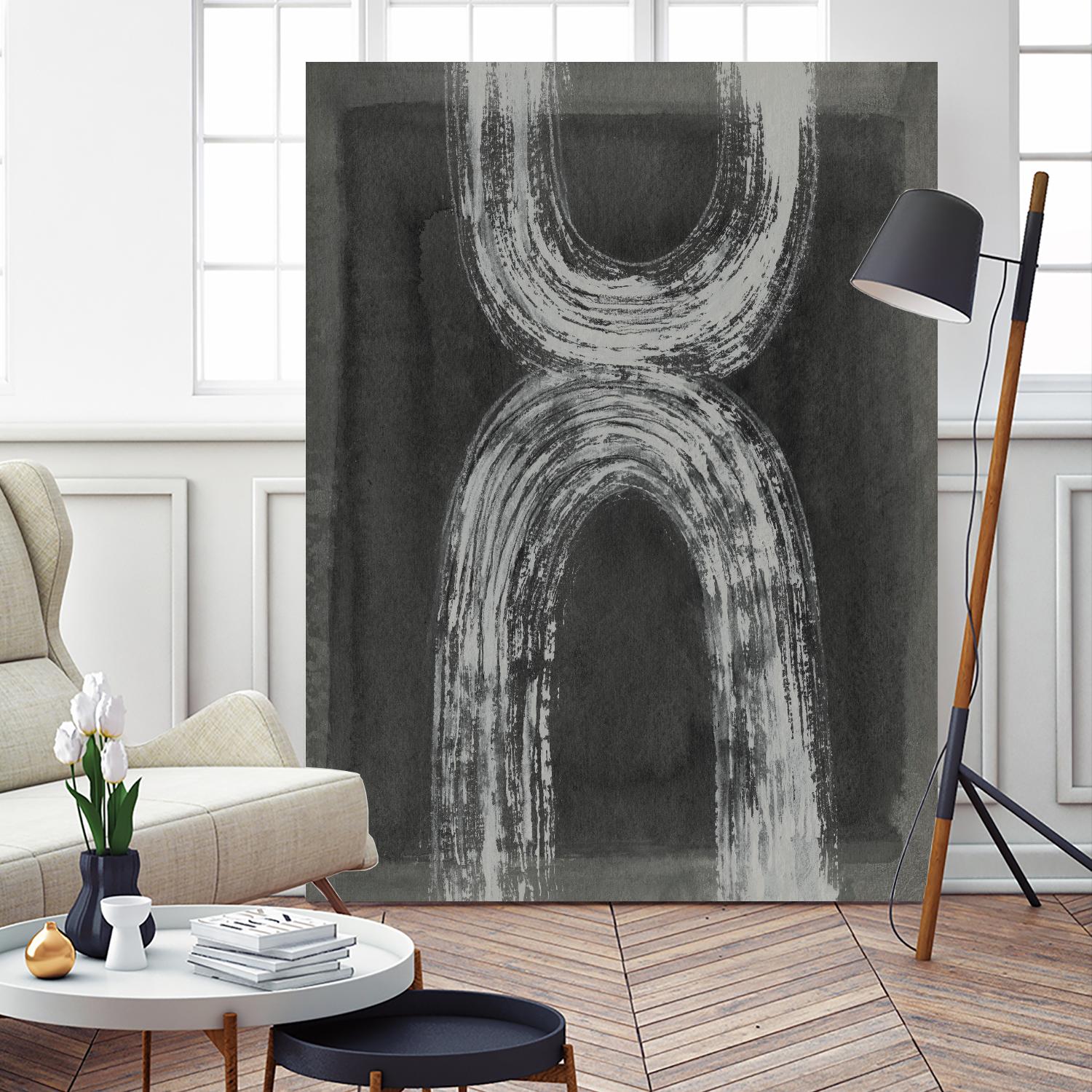 Grey Linear Path IV by Jennifer Goldberger on GIANT ART - white abstract