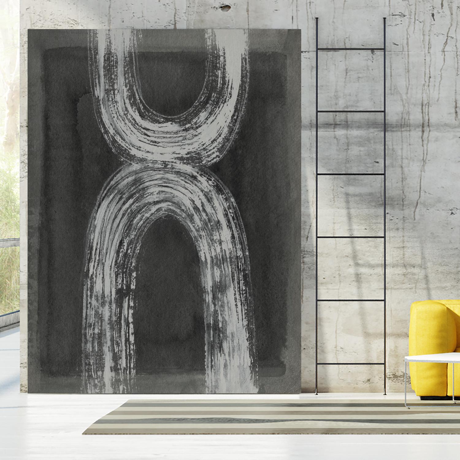 Grey Linear Path IV by Jennifer Goldberger on GIANT ART - white abstract