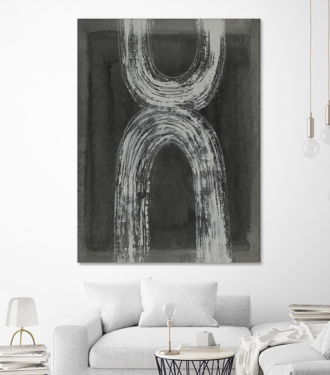 Grey Linear Path IV by Jennifer Goldberger on GIANT ART - white abstract