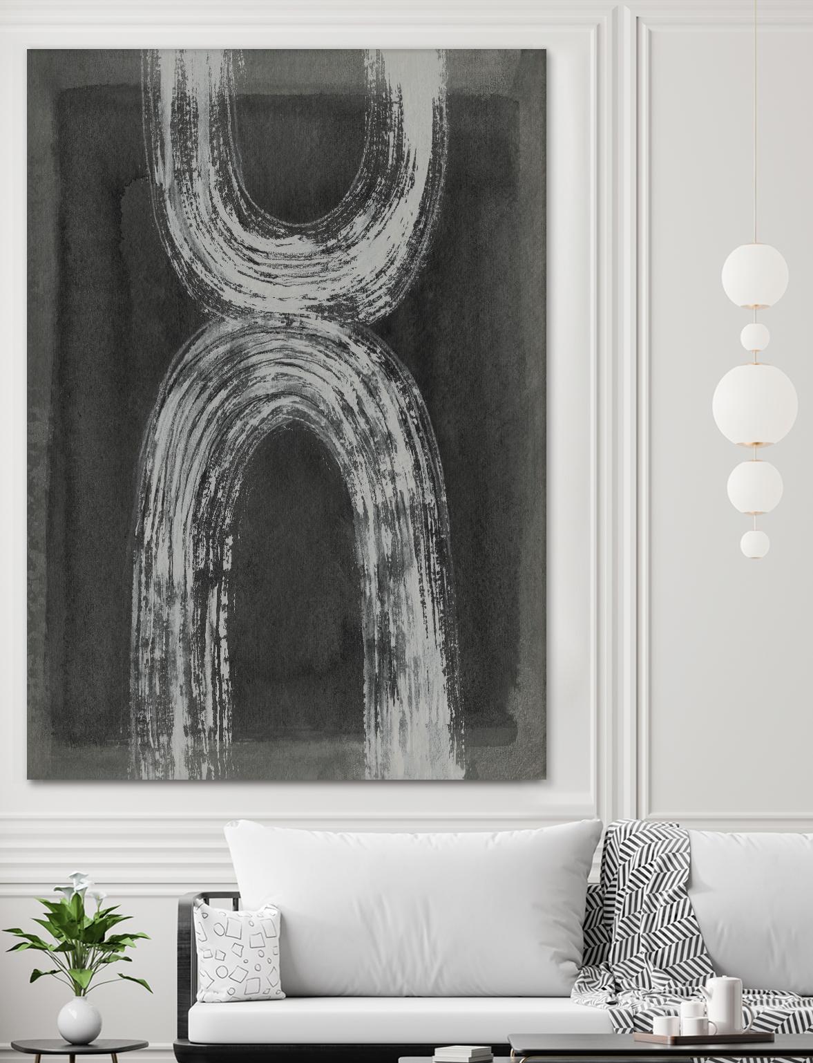 Grey Linear Path IV by Jennifer Goldberger on GIANT ART - white abstract