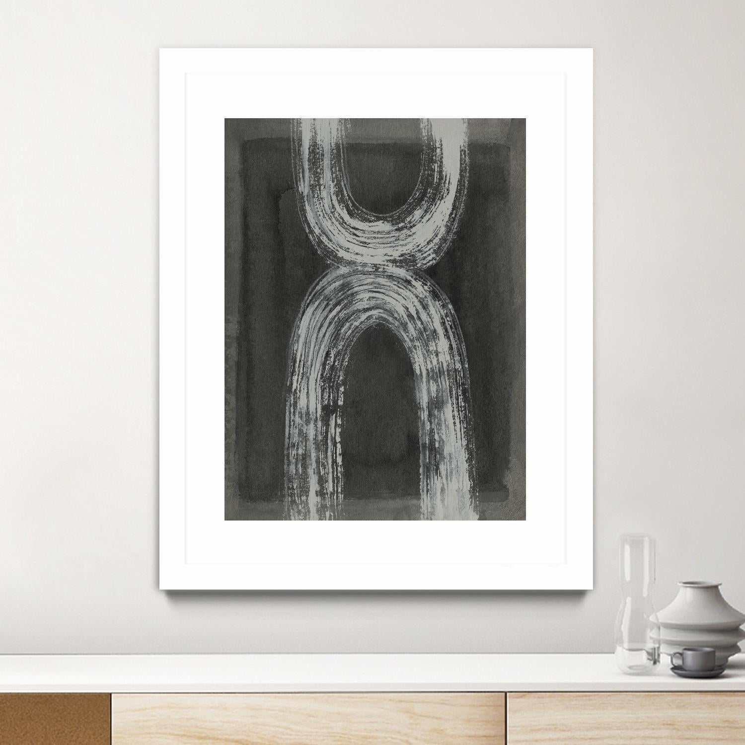 Grey Linear Path IV by Jennifer Goldberger on GIANT ART - white abstract