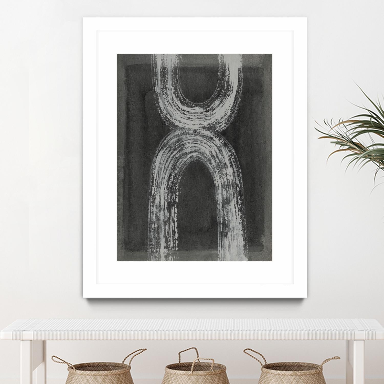 Grey Linear Path IV by Jennifer Goldberger on GIANT ART - white abstract