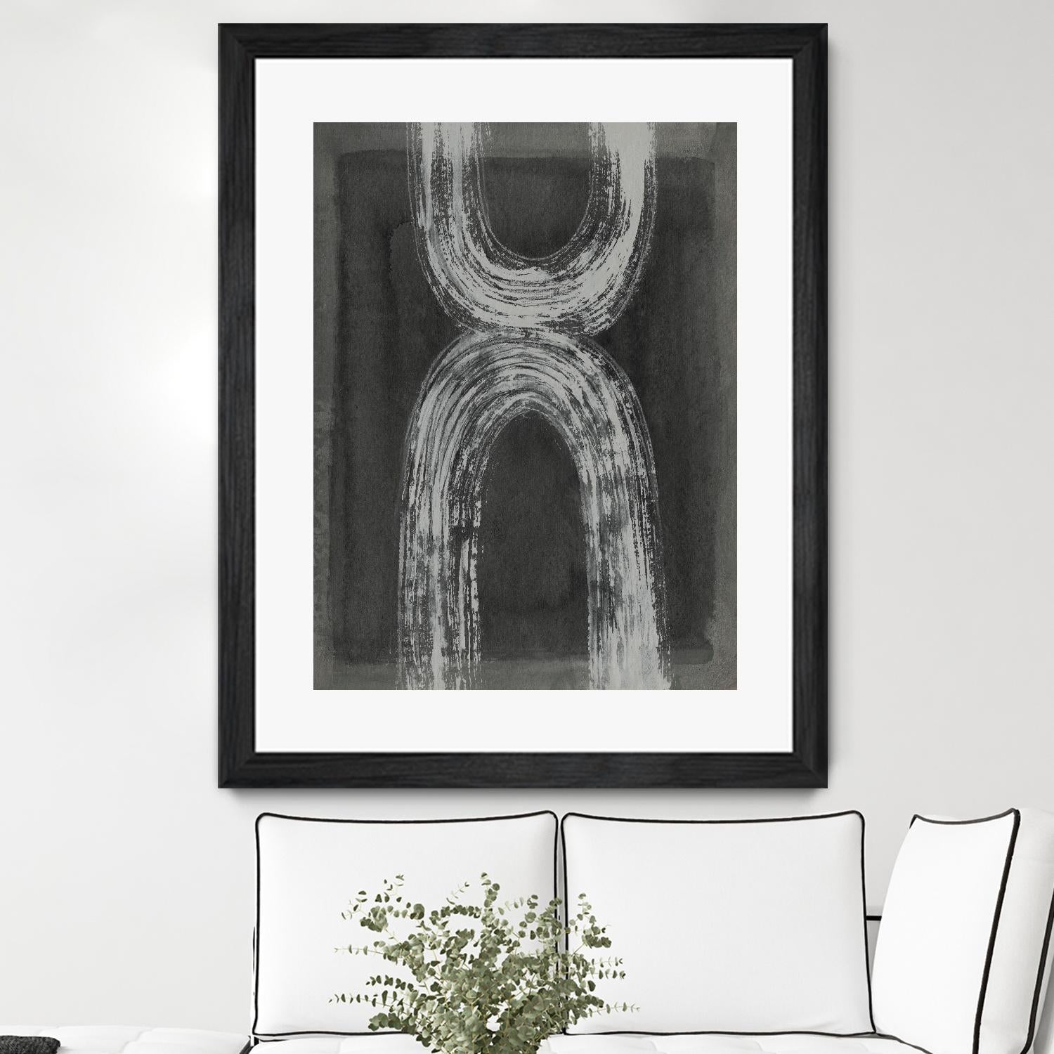 Grey Linear Path IV by Jennifer Goldberger on GIANT ART - white abstract