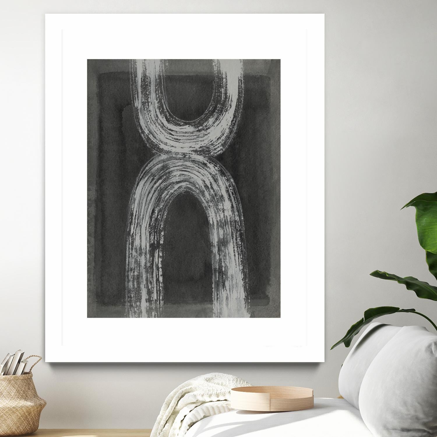 Grey Linear Path IV by Jennifer Goldberger on GIANT ART - white abstract