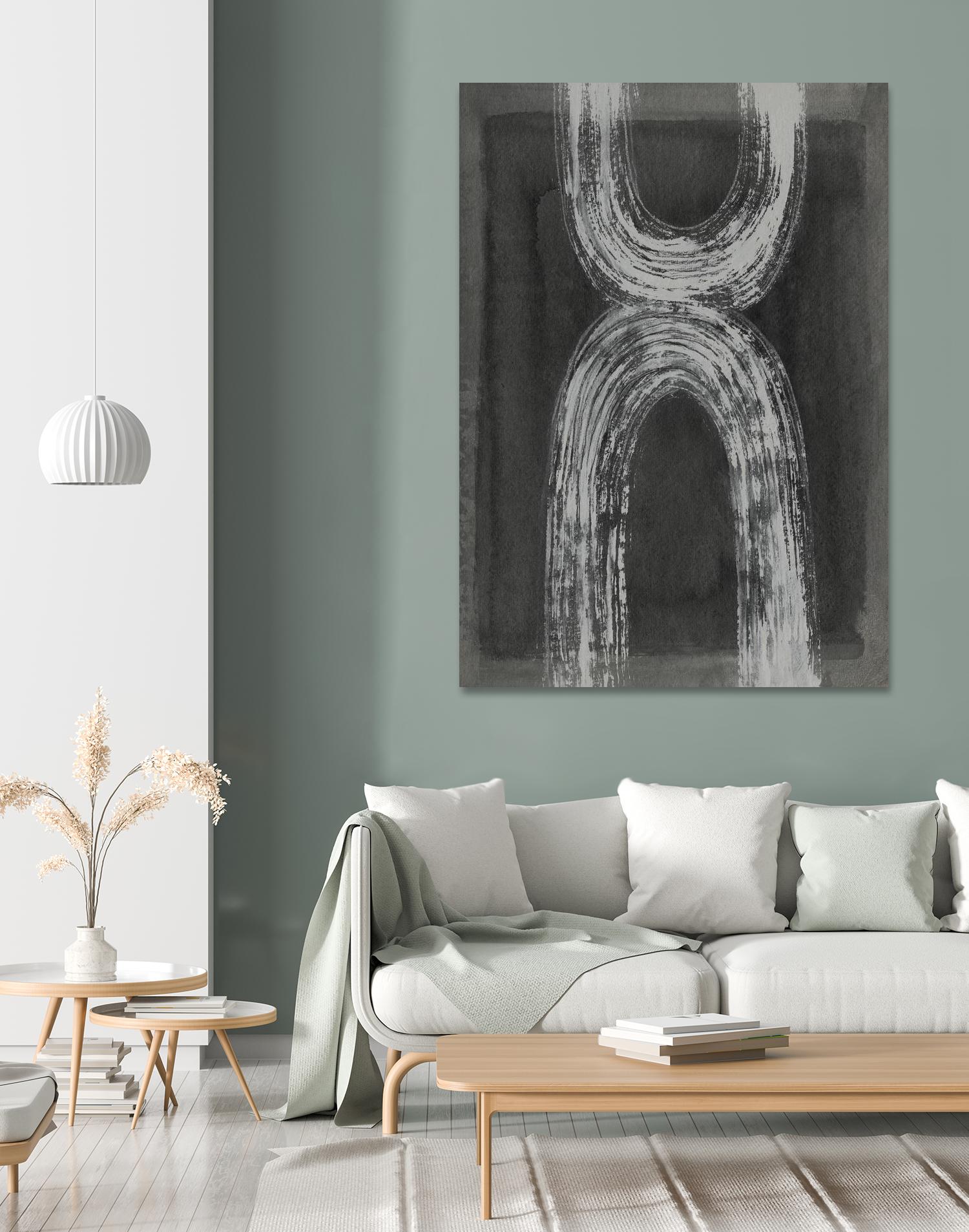 Grey Linear Path IV by Jennifer Goldberger on GIANT ART - white abstract