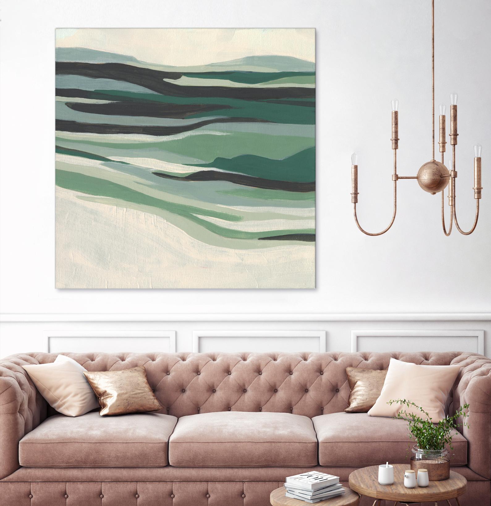 Green Mesa I by June Vess on GIANT ART - beige abstract abstract