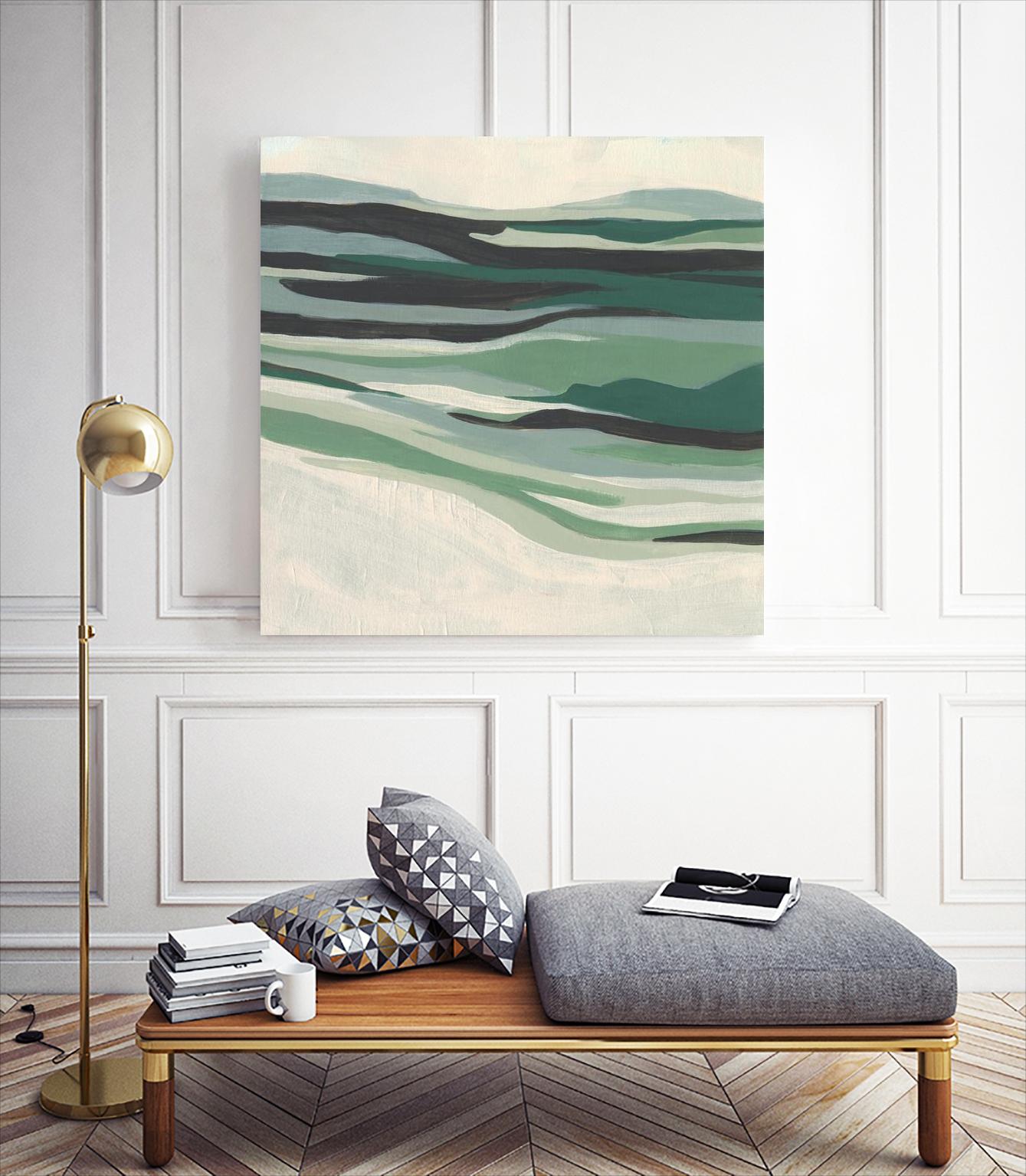 Green Mesa I by June Vess on GIANT ART - beige abstract abstract