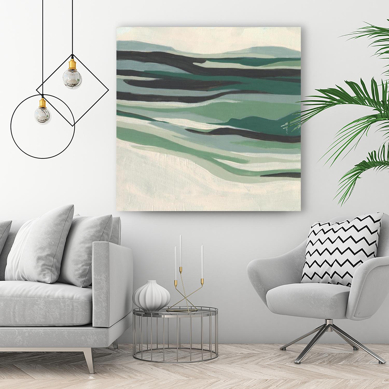 Green Mesa I by June Vess on GIANT ART - beige abstract abstract