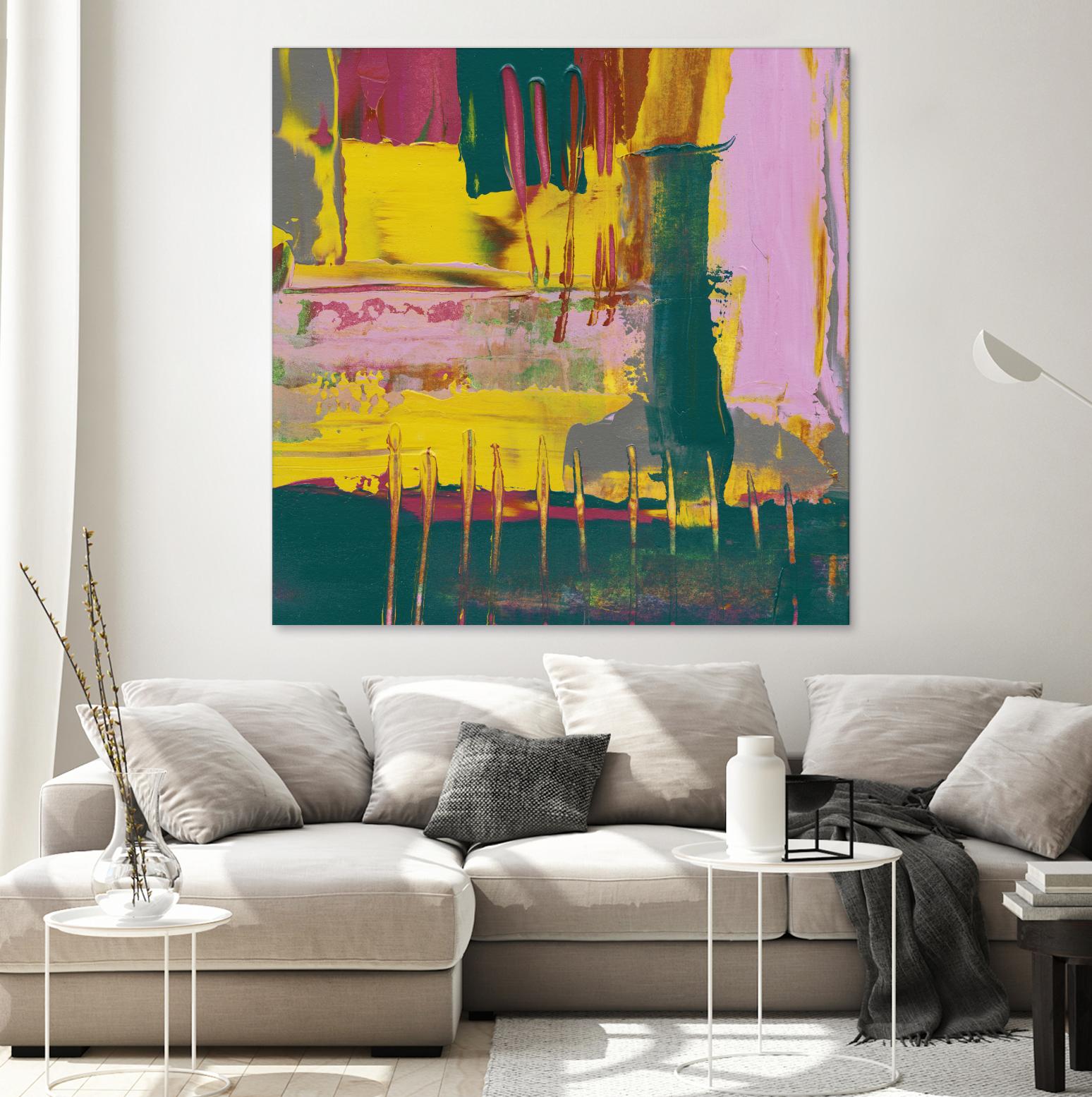 City Lights II by Jennifer Goldberger on GIANT ART - pink abstract