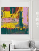 City Lights II by Jennifer Goldberger on GIANT ART - pink abstract
