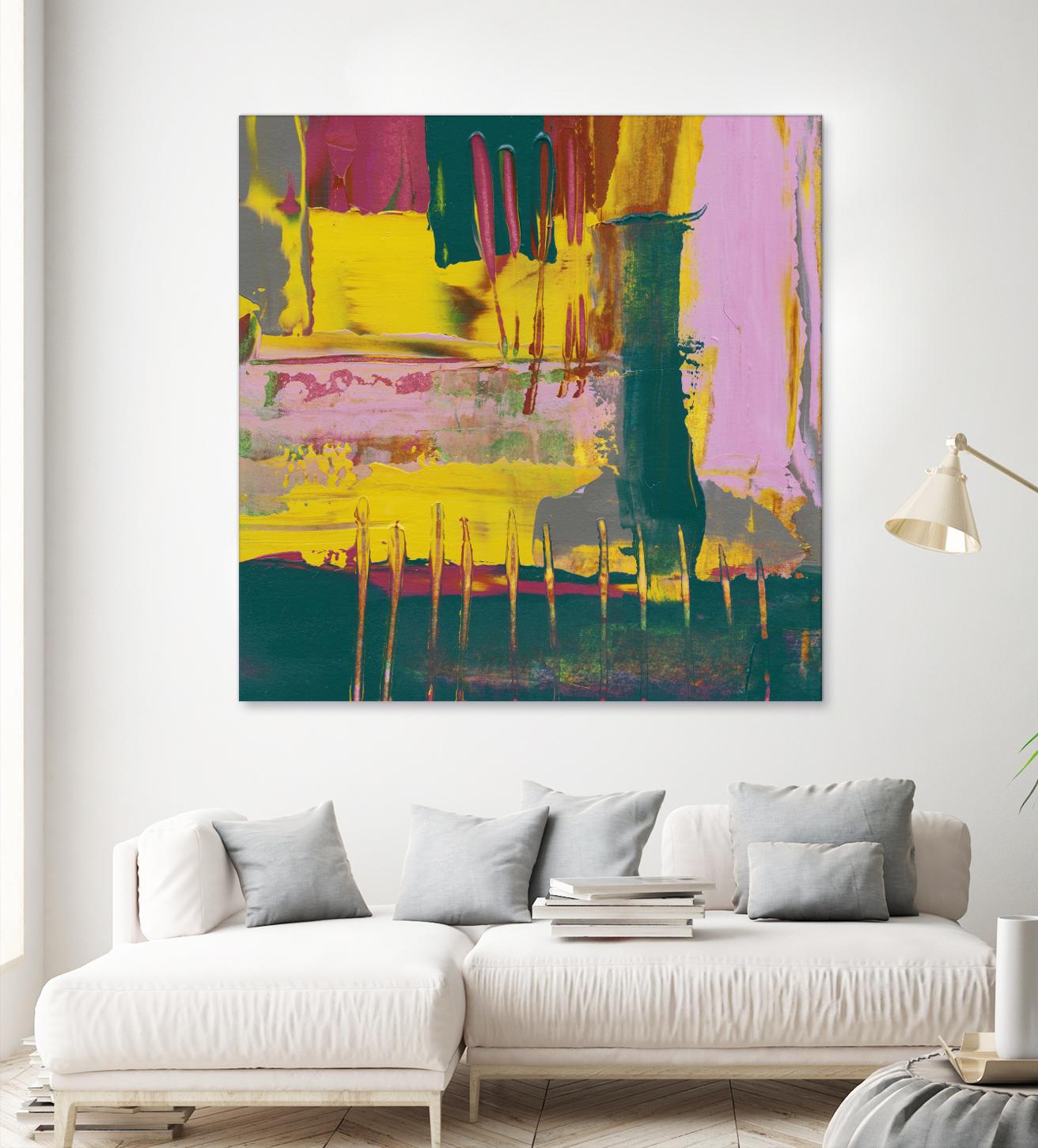 City Lights II by Jennifer Goldberger on GIANT ART - pink abstract