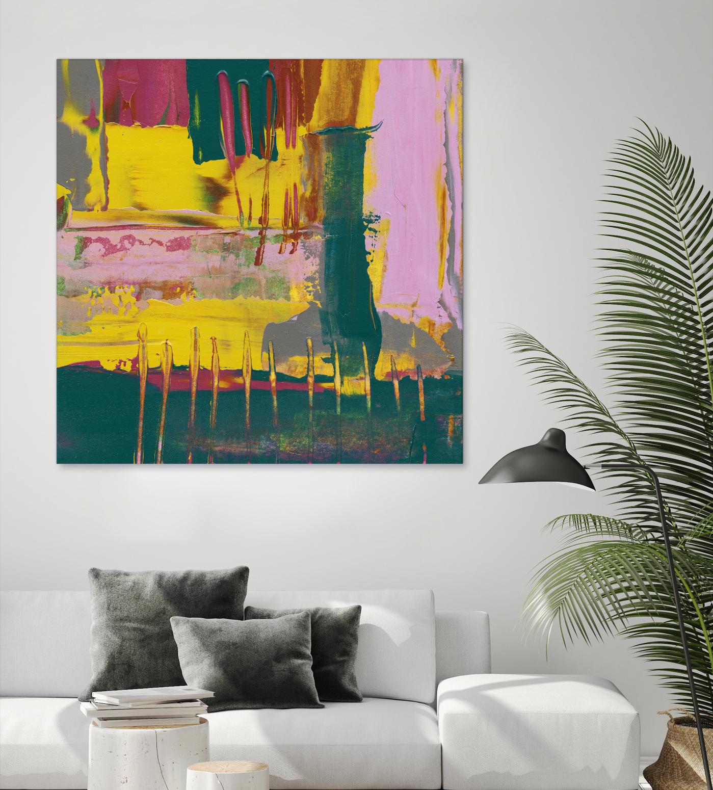 City Lights II by Jennifer Goldberger on GIANT ART - pink abstract