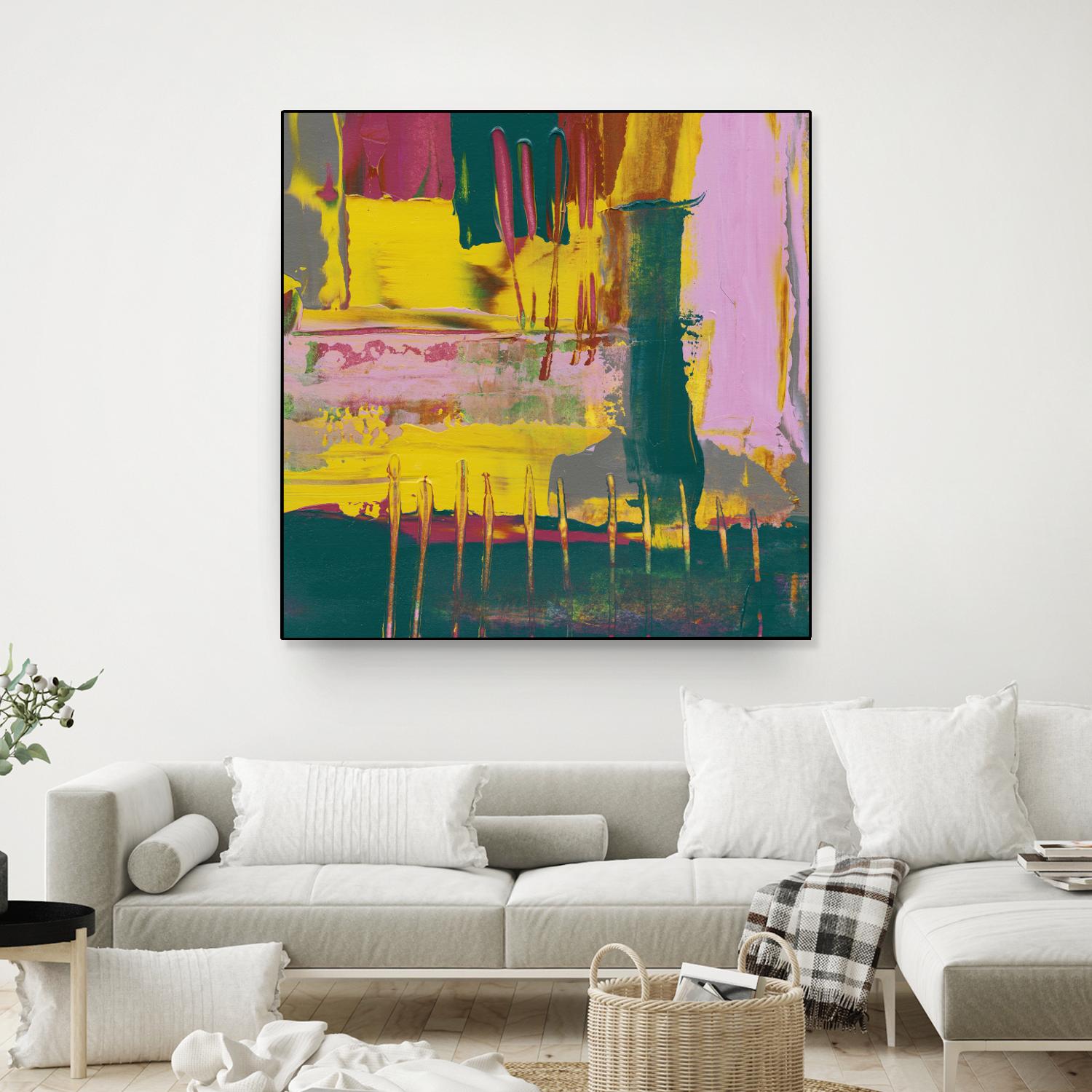 City Lights II by Jennifer Goldberger on GIANT ART - pink abstract