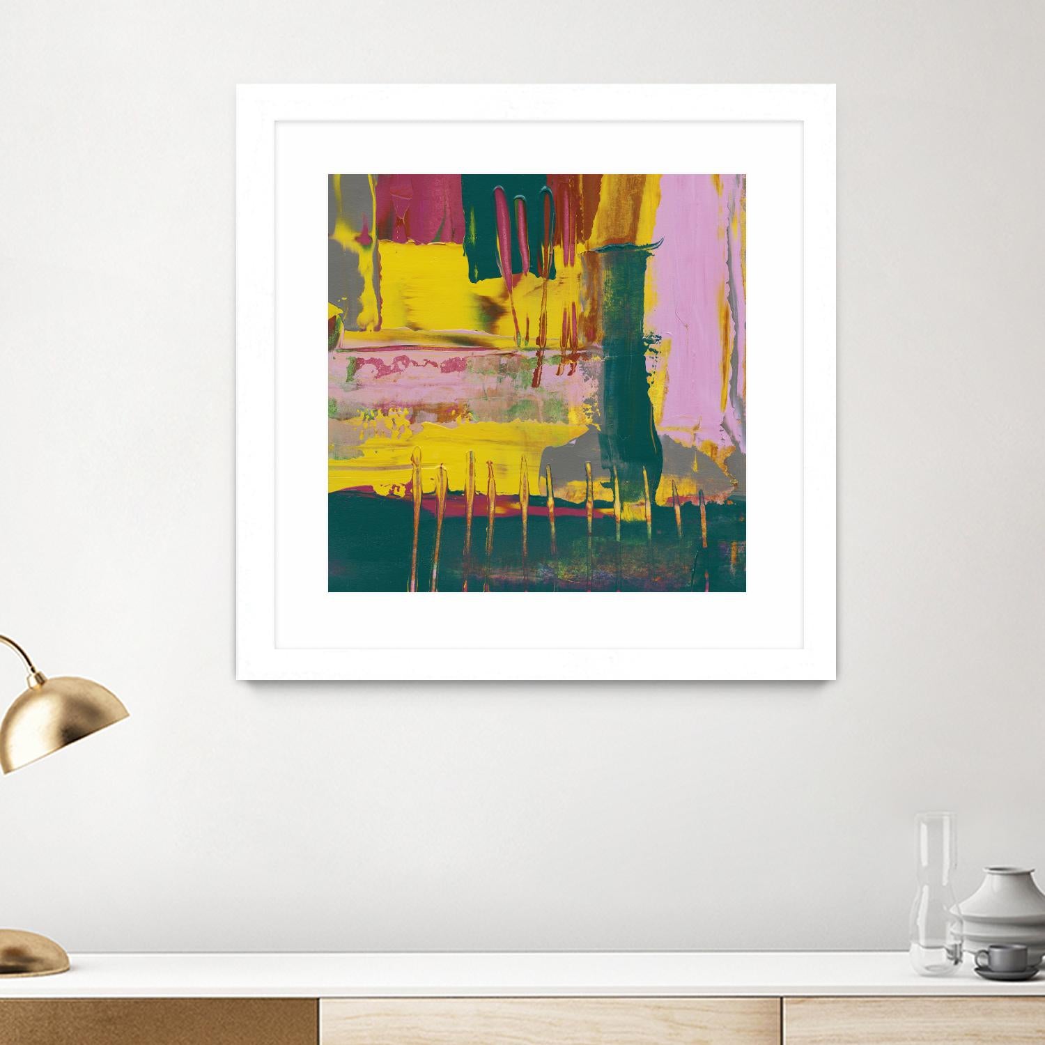 City Lights II by Jennifer Goldberger on GIANT ART - pink abstract