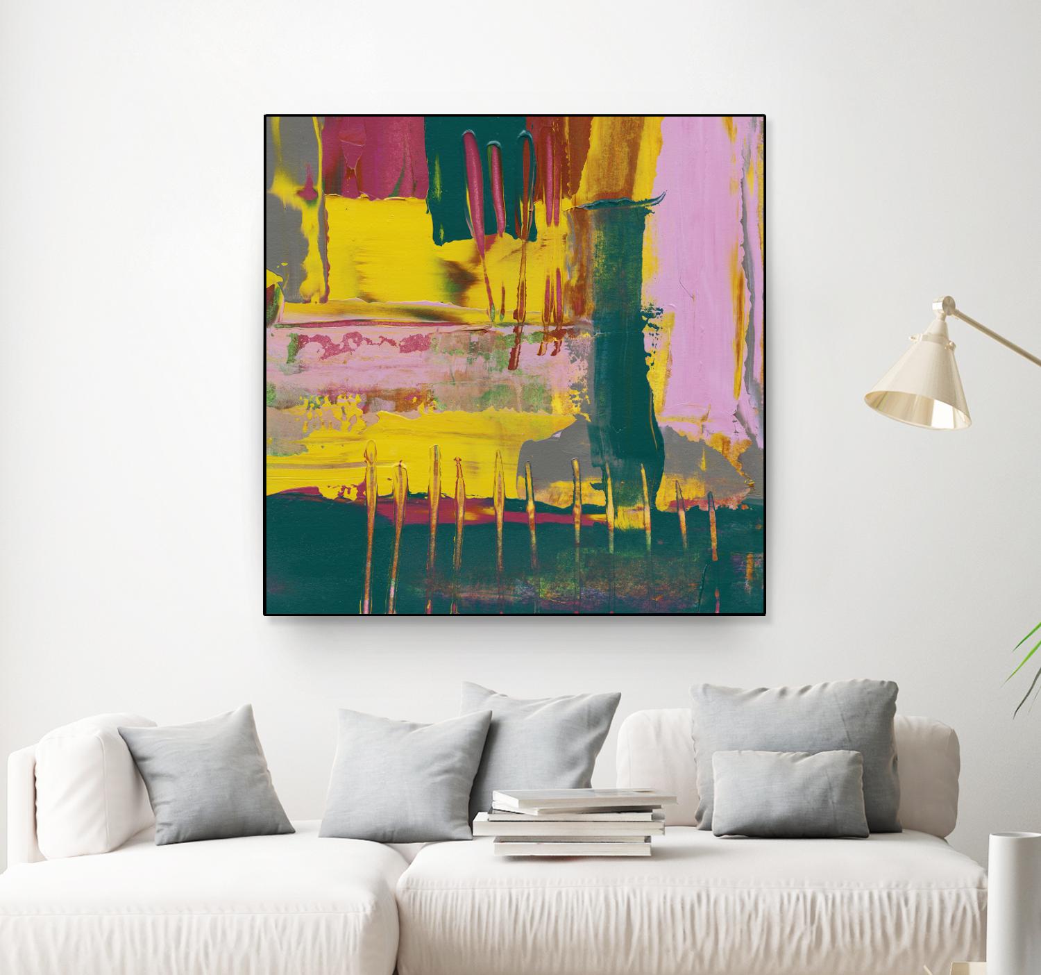 City Lights II by Jennifer Goldberger on GIANT ART - pink abstract