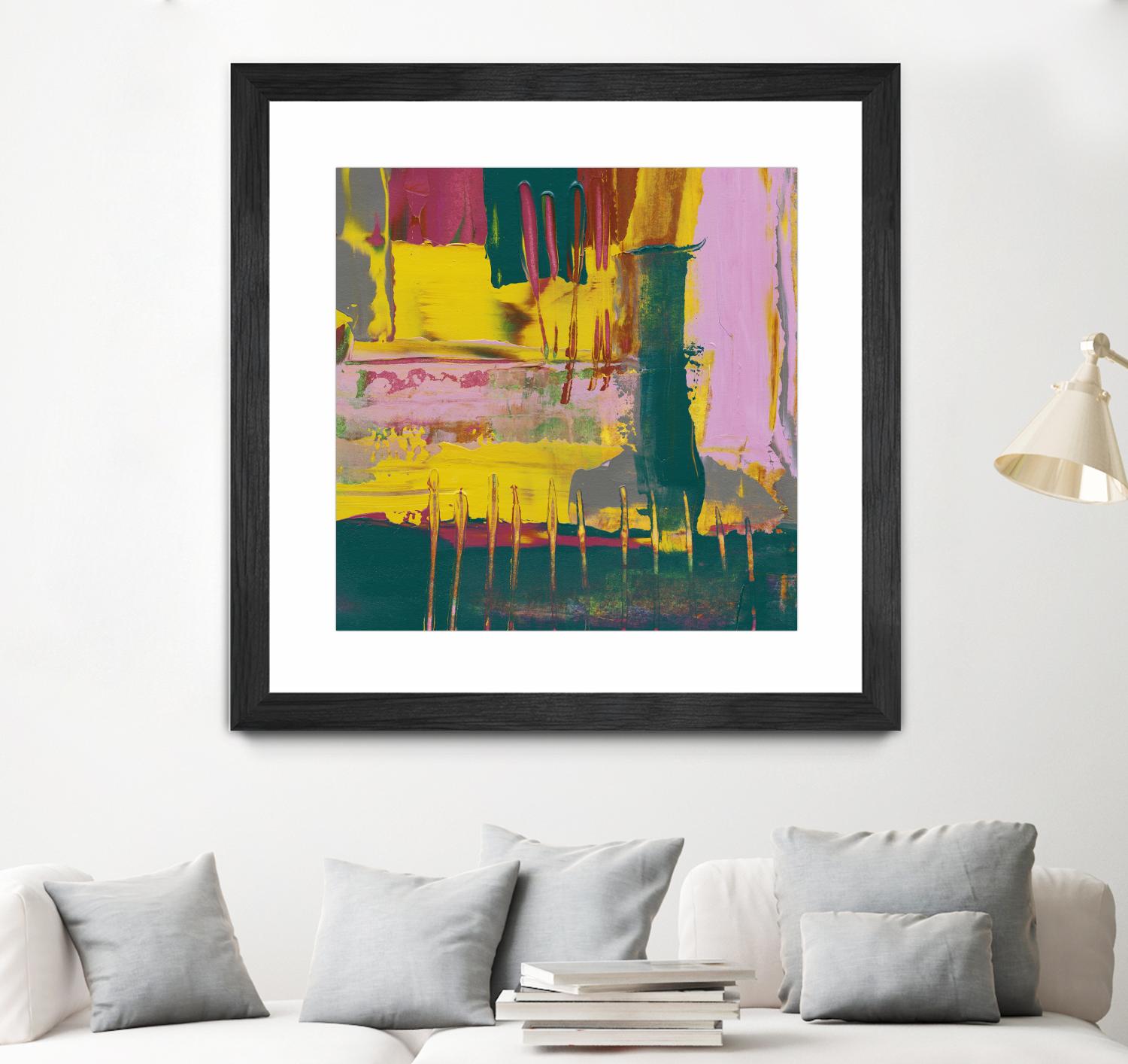 City Lights II by Jennifer Goldberger on GIANT ART - pink abstract