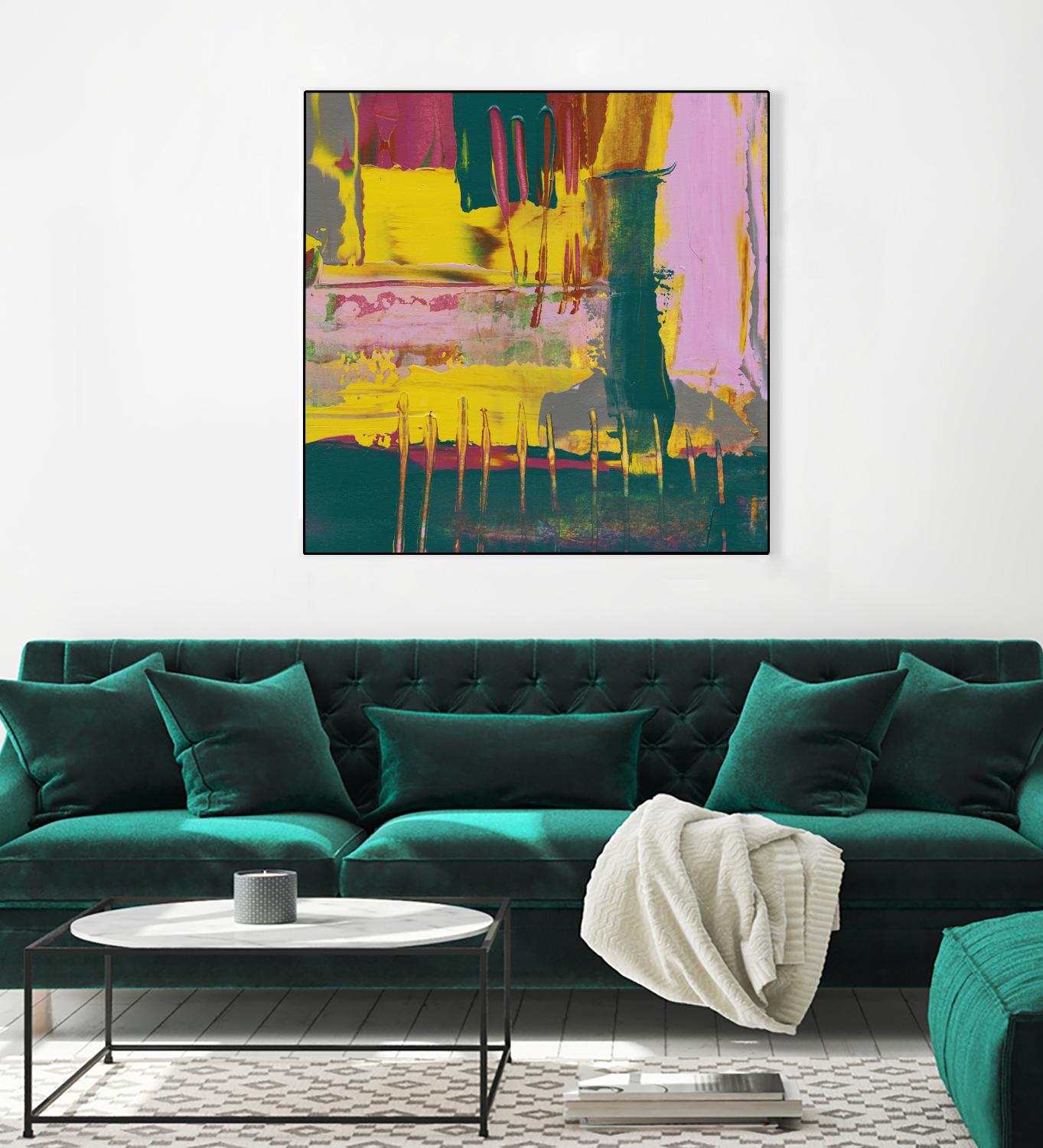 City Lights II by Jennifer Goldberger on GIANT ART - pink abstract