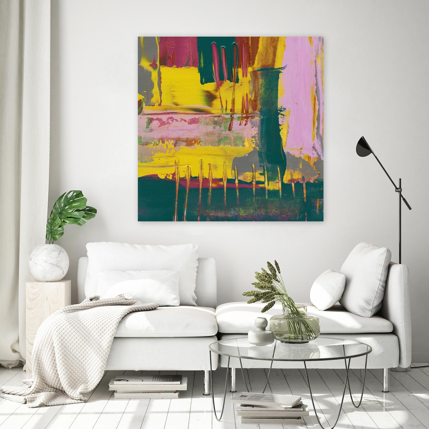 City Lights II by Jennifer Goldberger on GIANT ART - pink abstract