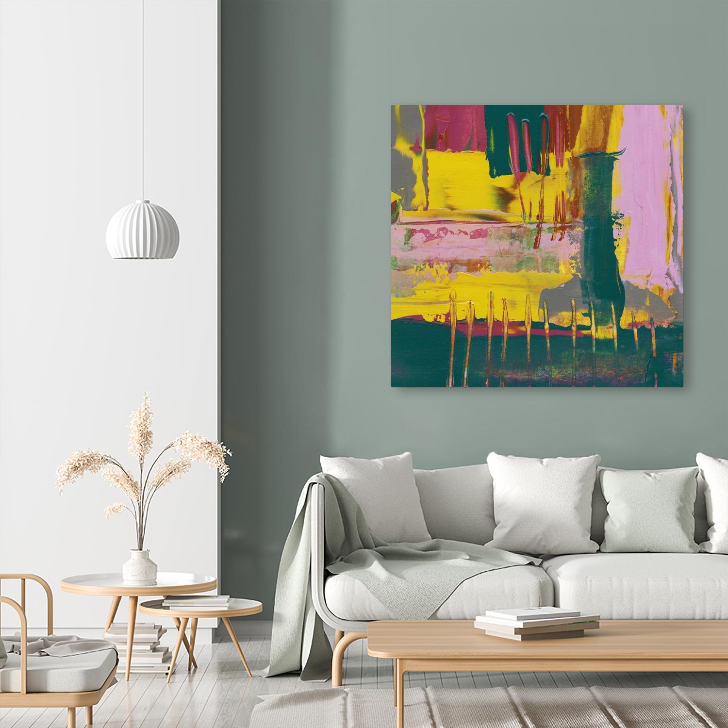 City Lights II by Jennifer Goldberger on GIANT ART - pink abstract