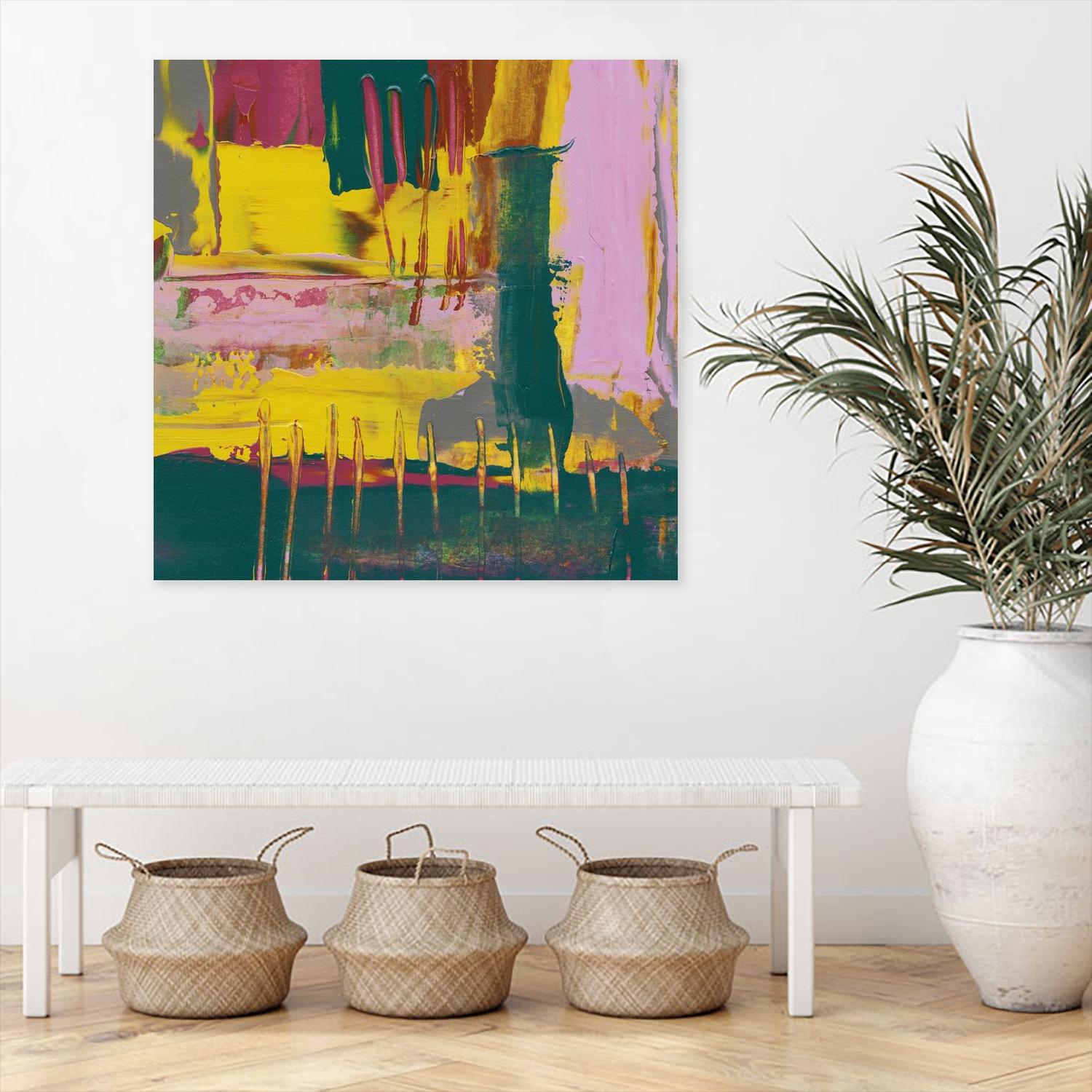 City Lights II by Jennifer Goldberger on GIANT ART - pink abstract