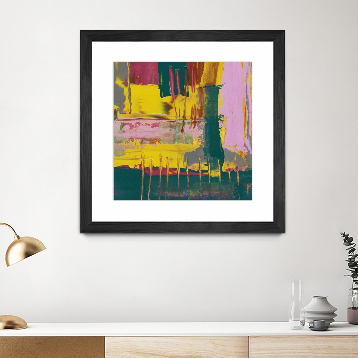City Lights II by Jennifer Goldberger on GIANT ART - pink abstract