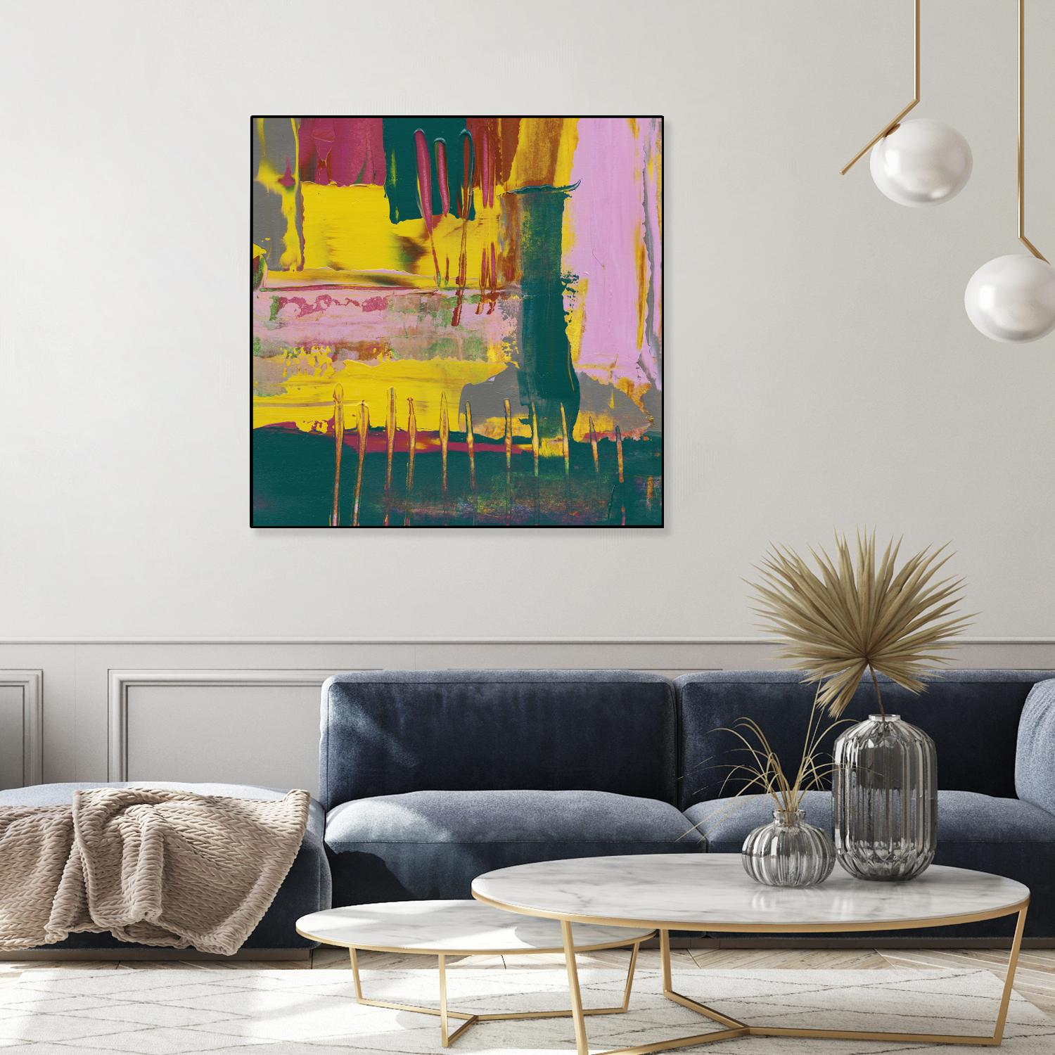 City Lights II by Jennifer Goldberger on GIANT ART - pink abstract