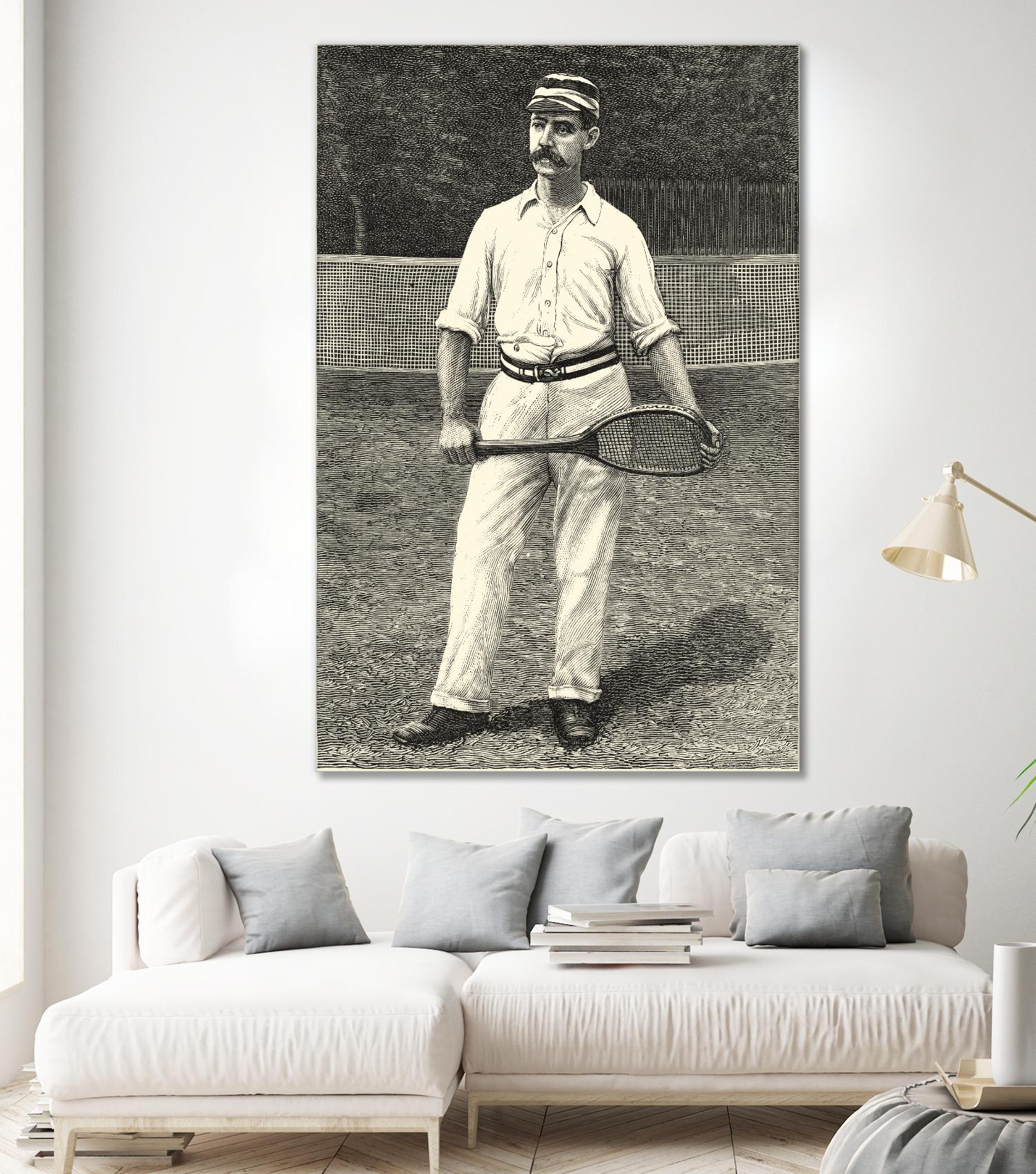Harpers Weekly Tennis II by Unknown on GIANT ART - black leisure
