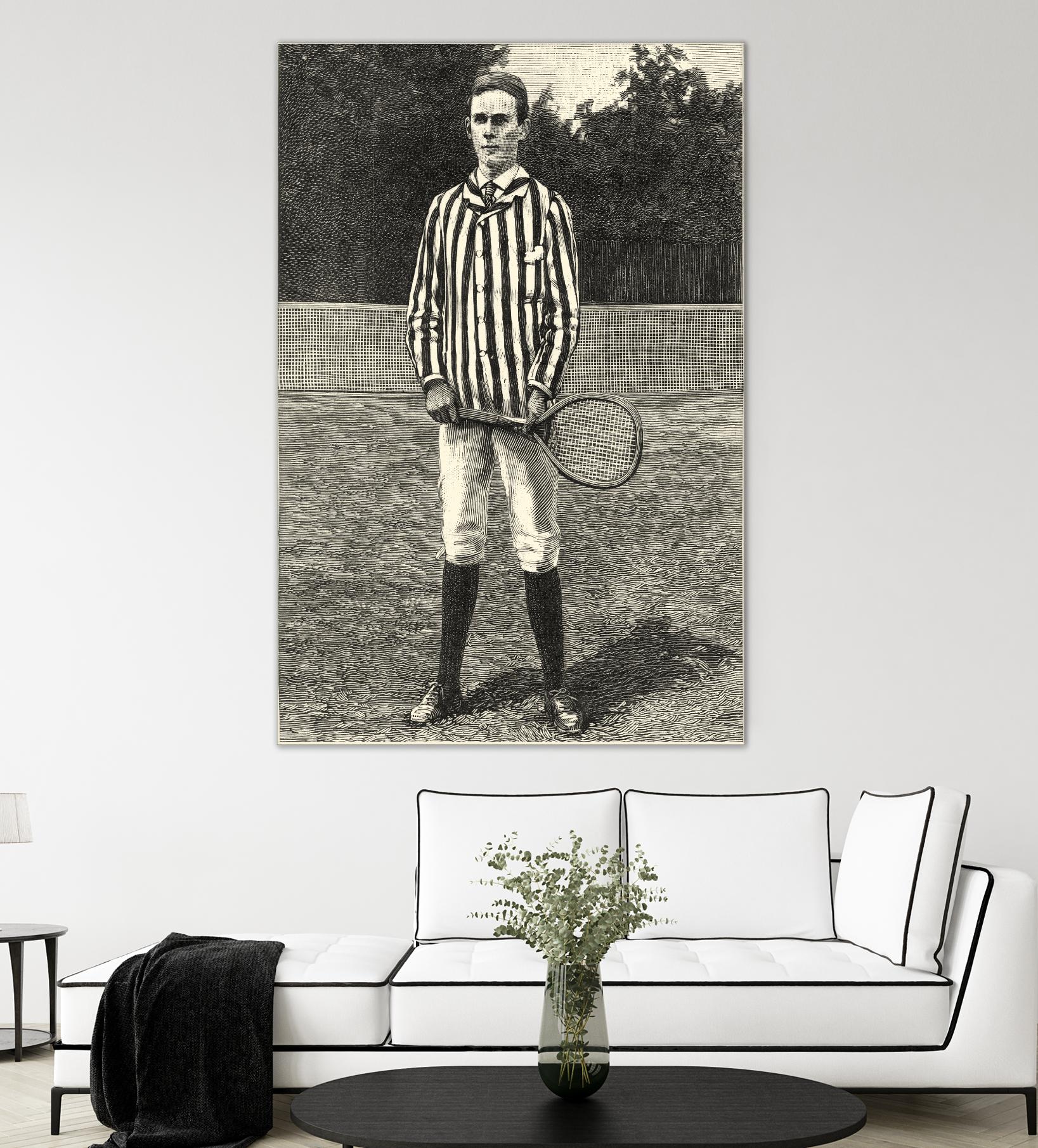 Harpers Weekly Tennis III by Unknown on GIANT ART - black leisure