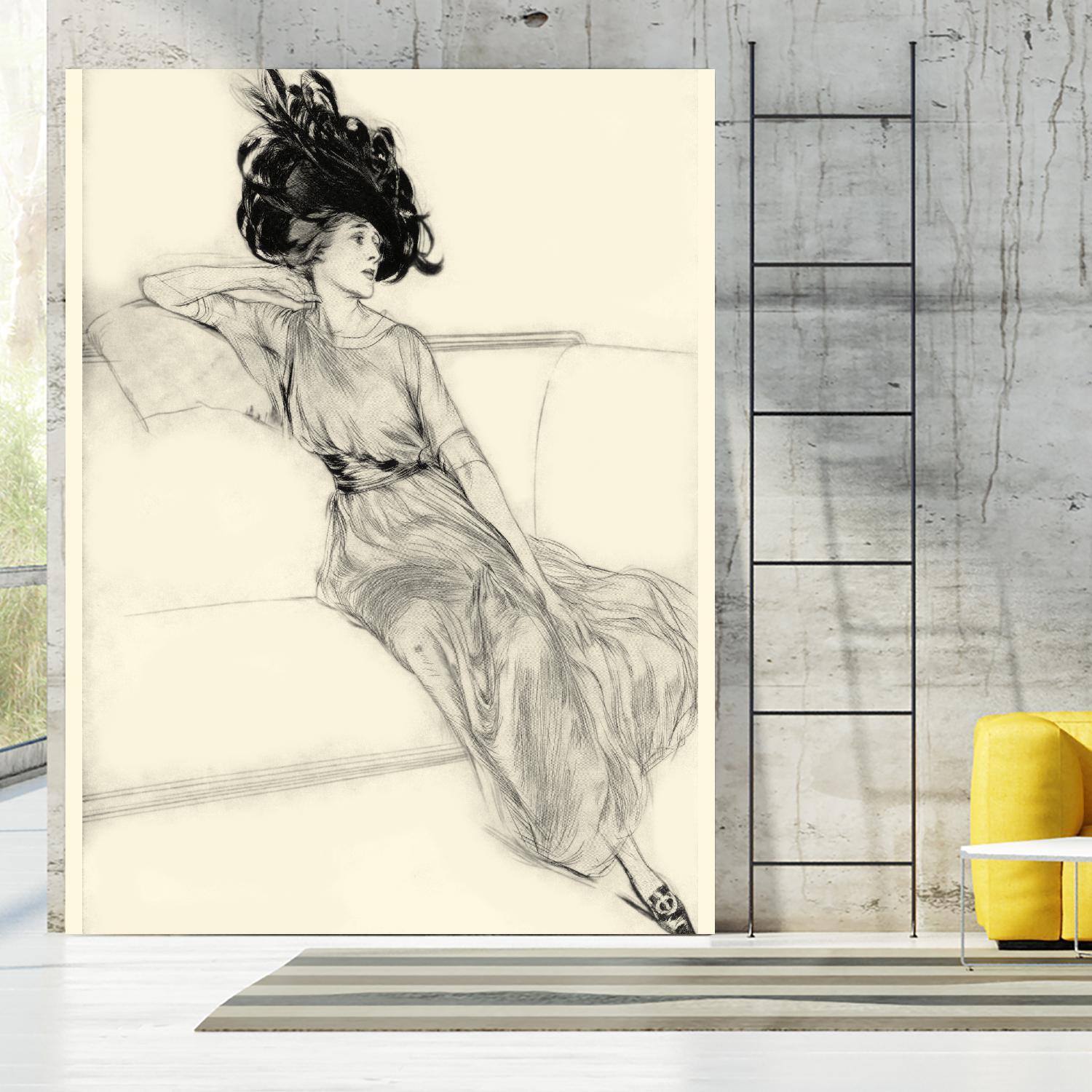 Feather Hat I by Vision Studio on GIANT ART - black fashion