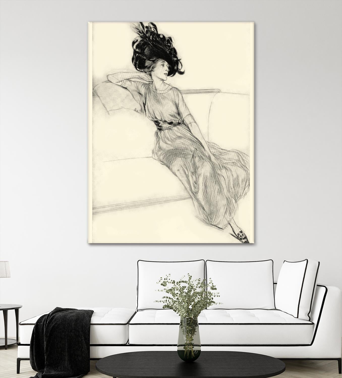 Feather Hat I by Vision Studio on GIANT ART - black fashion