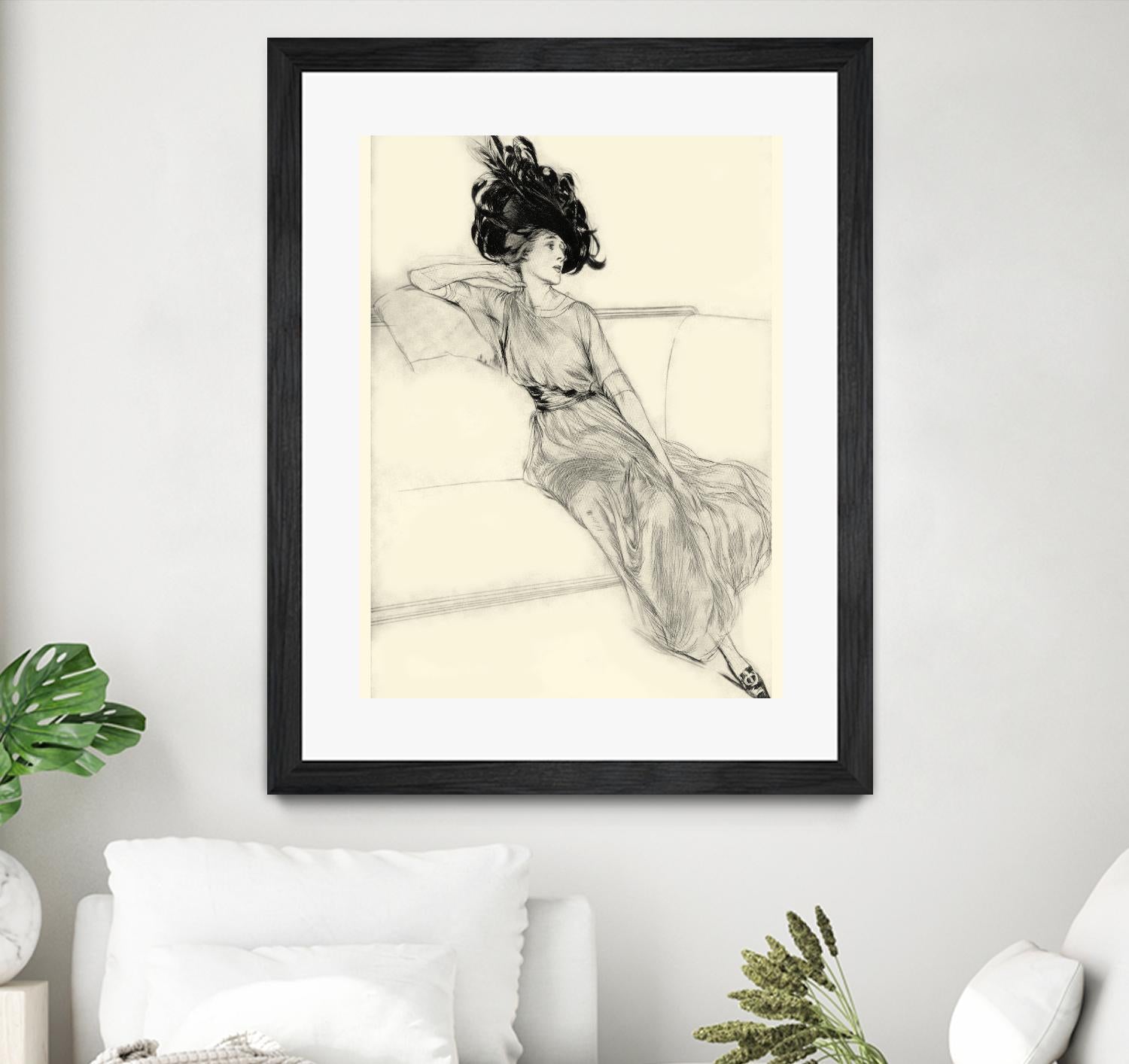 Feather Hat I by Vision Studio on GIANT ART - black fashion