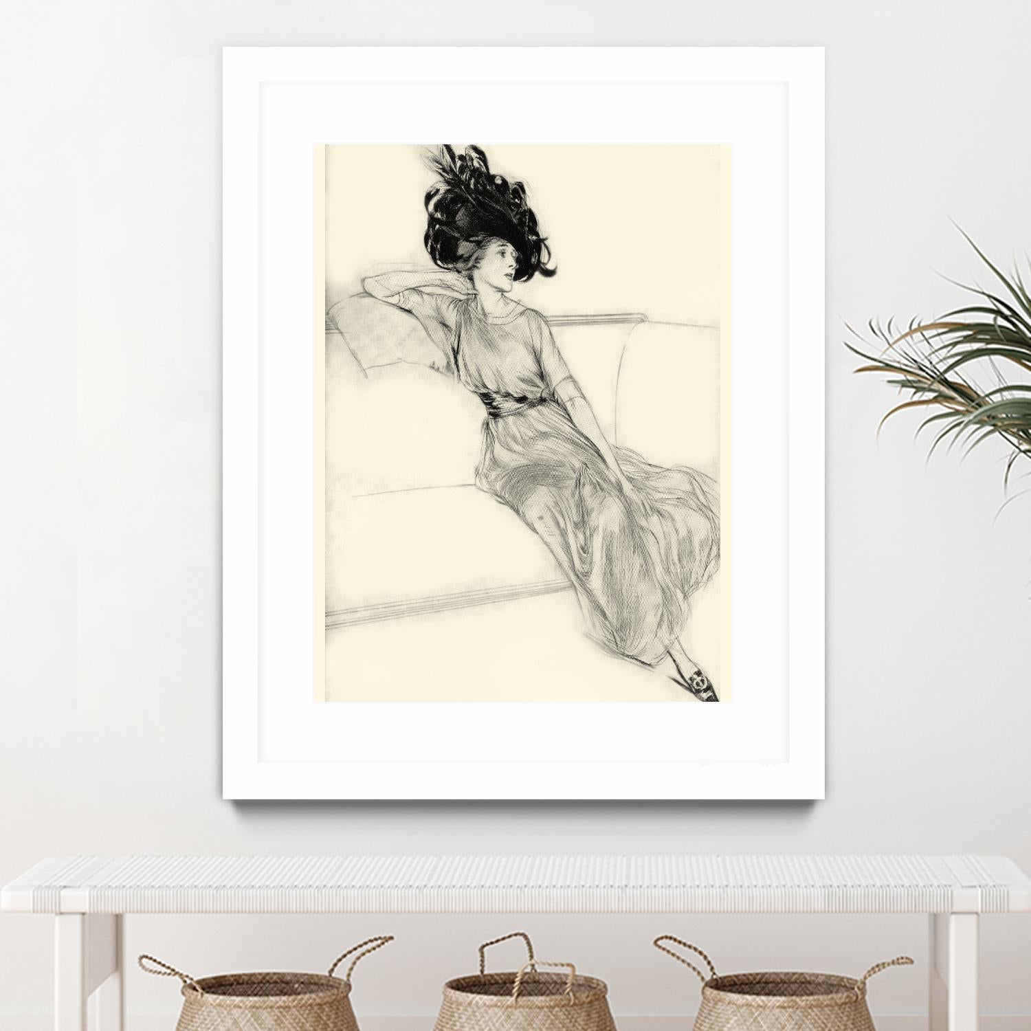 Feather Hat I by Vision Studio on GIANT ART - black fashion