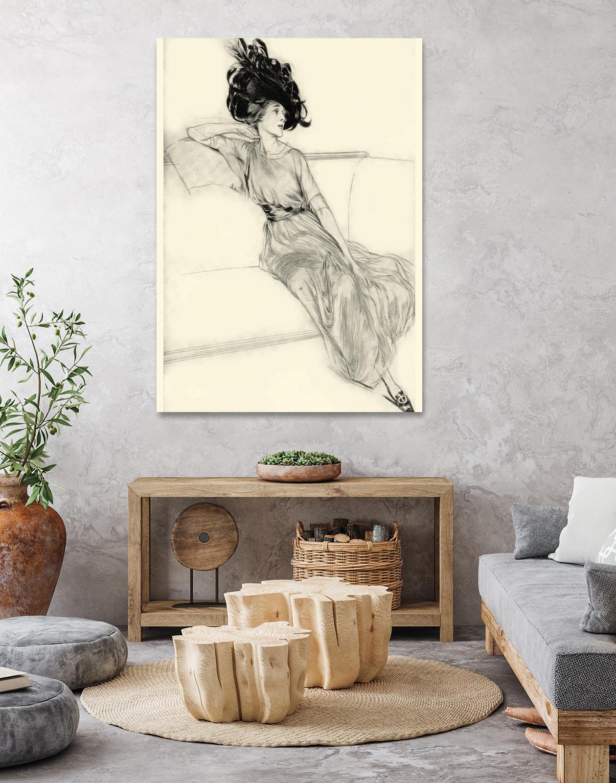 Feather Hat I by Vision Studio on GIANT ART - black fashion