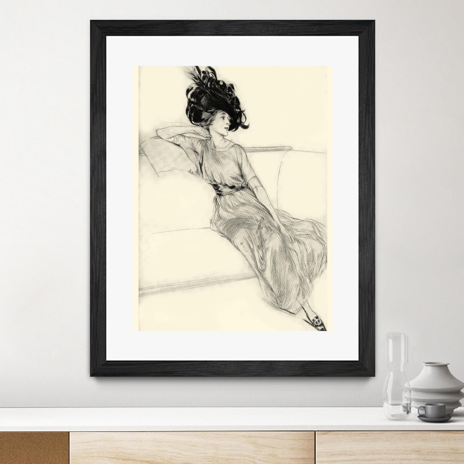 Feather Hat I by Vision Studio on GIANT ART - black fashion