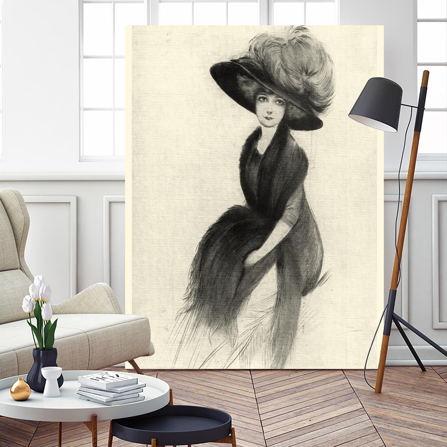 Feather Hat II by Vision Studio on GIANT ART - black fashion