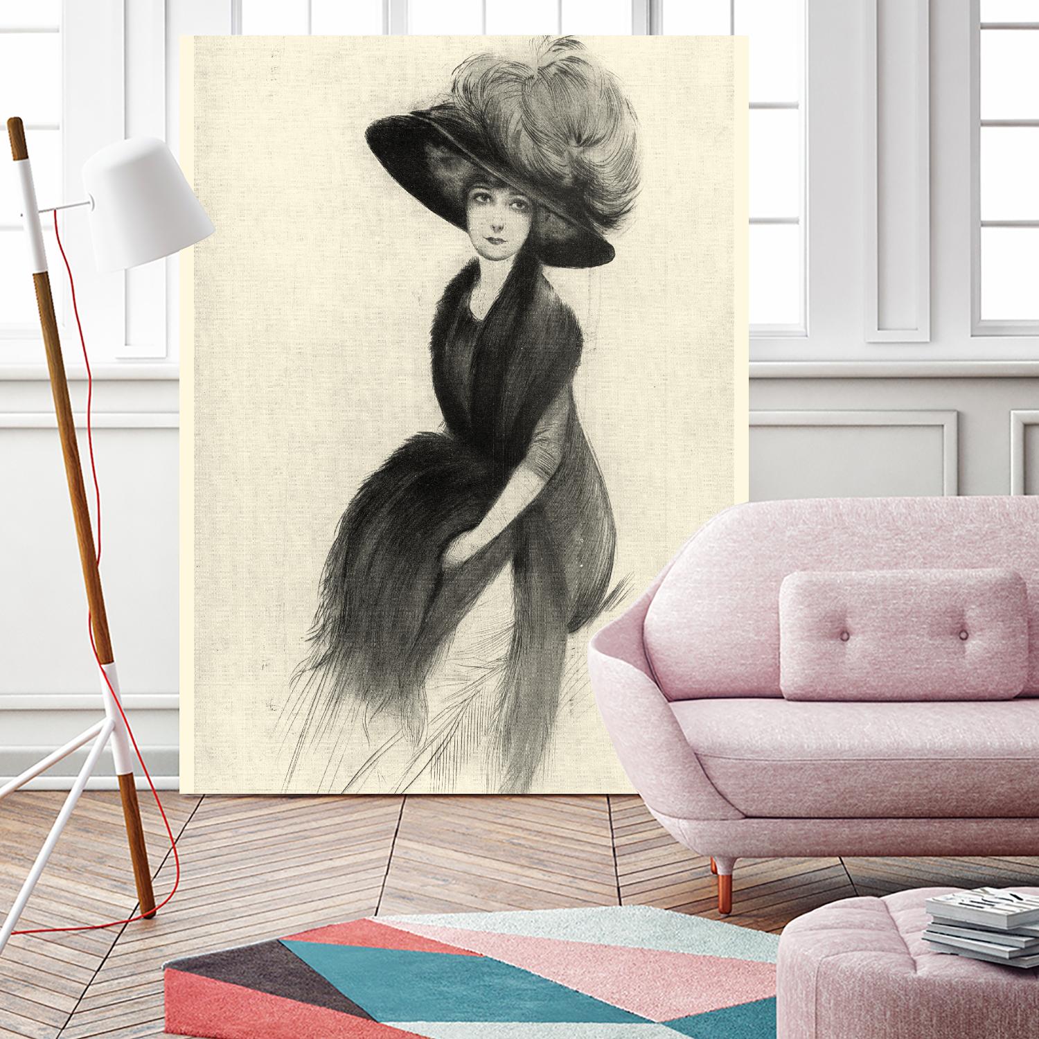 Feather Hat II by Vision Studio on GIANT ART - black fashion