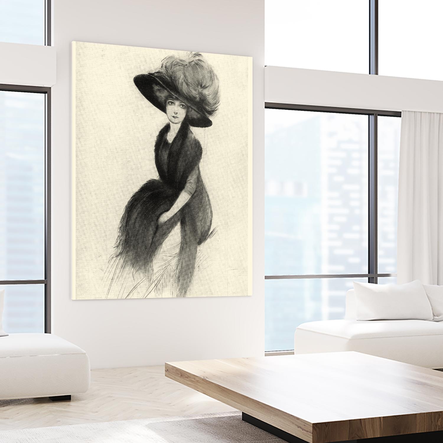 Feather Hat II by Vision Studio on GIANT ART - black fashion