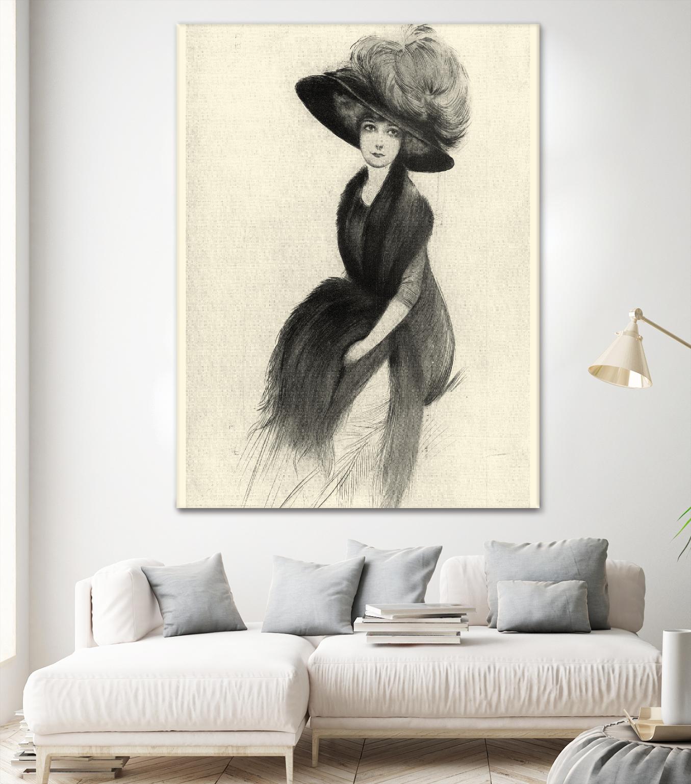 Feather Hat II by Vision Studio on GIANT ART - black fashion