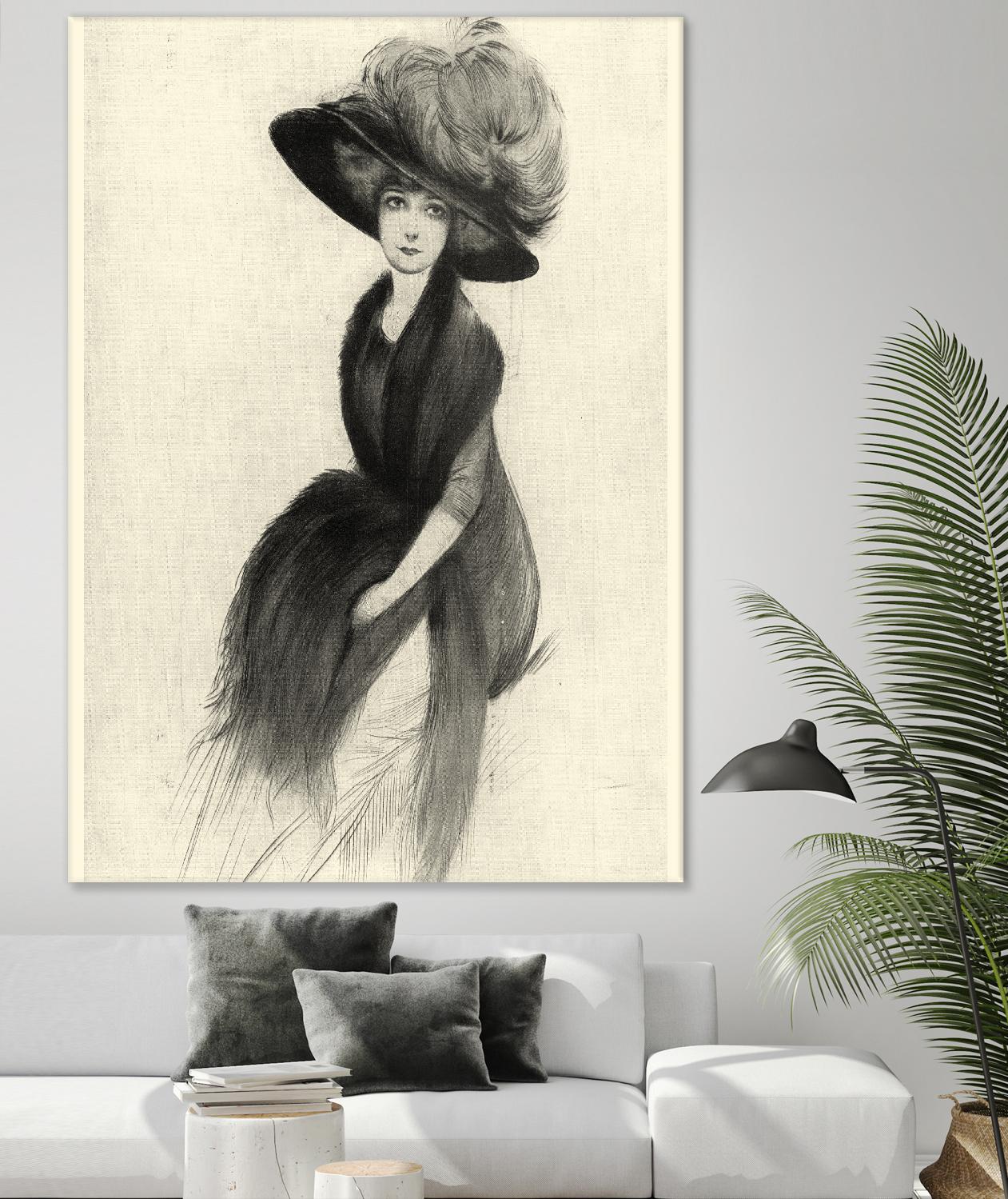 Feather Hat II by Vision Studio on GIANT ART - black fashion