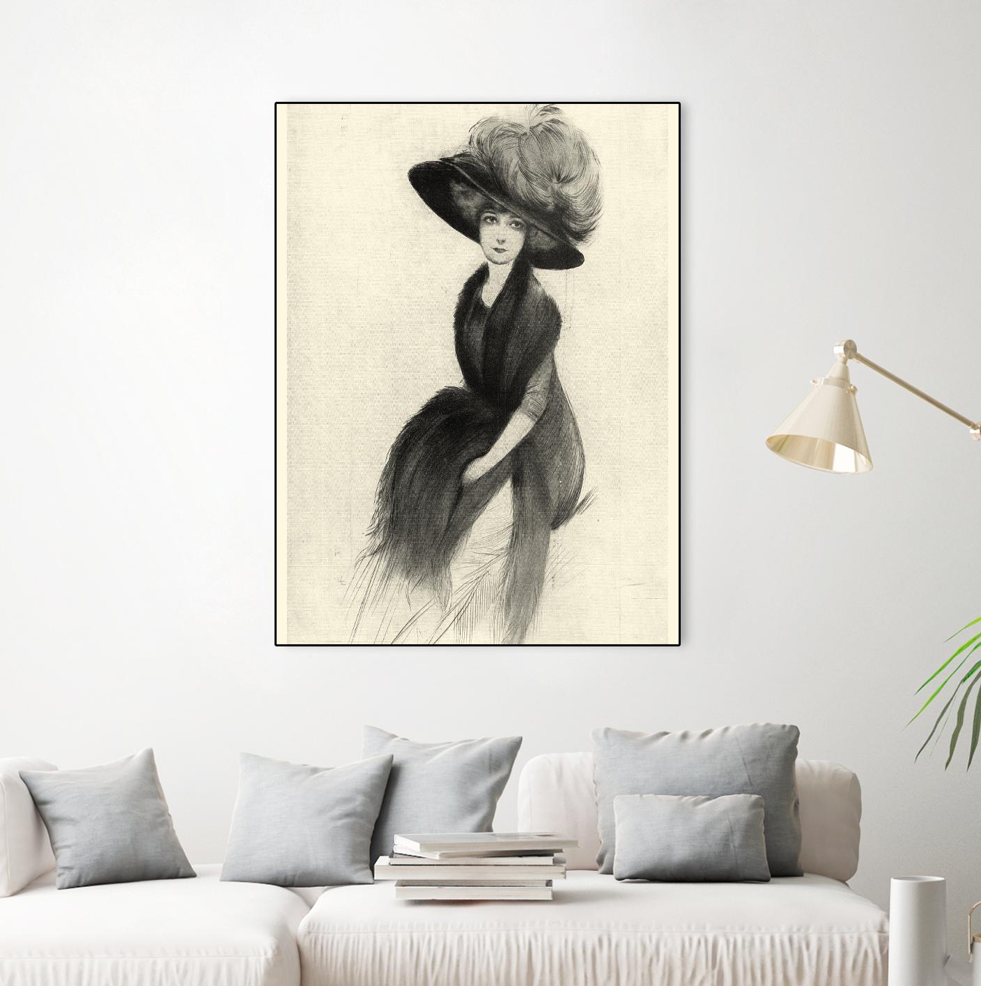 Feather Hat II by Vision Studio on GIANT ART - black fashion